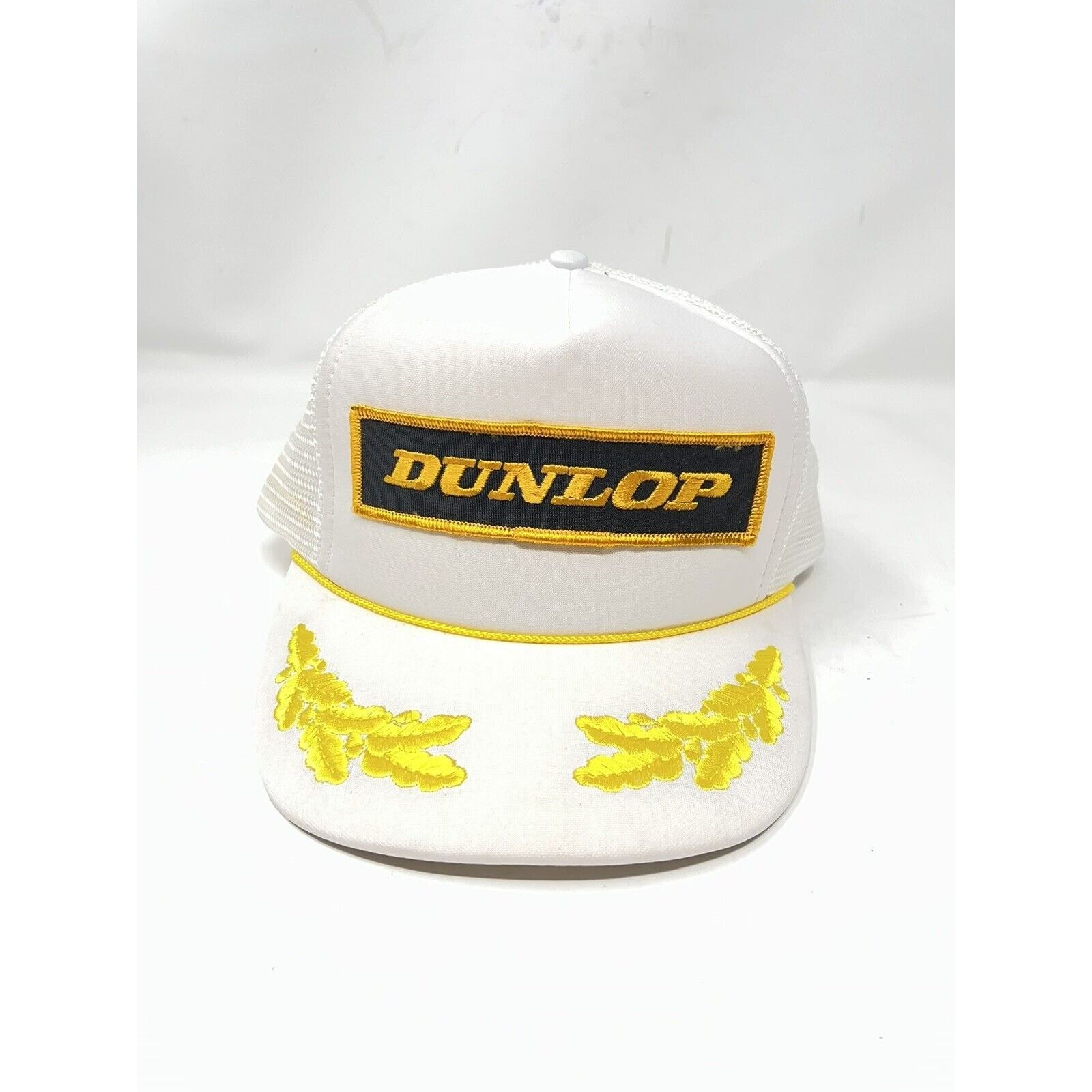 Otto Vintage OTTO Cap Dunlop Gold Leaf Trucker Hat Snapback White Size ONE SIZE - 1 Thumbnail