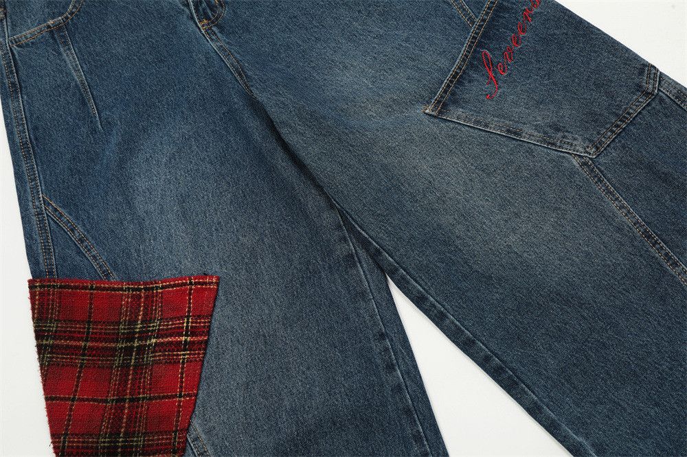 Japanese Brand × Jean Men's loose workwear stitching straight cutaway jeans Size US 32 / EU 48 - 5 Thumbnail