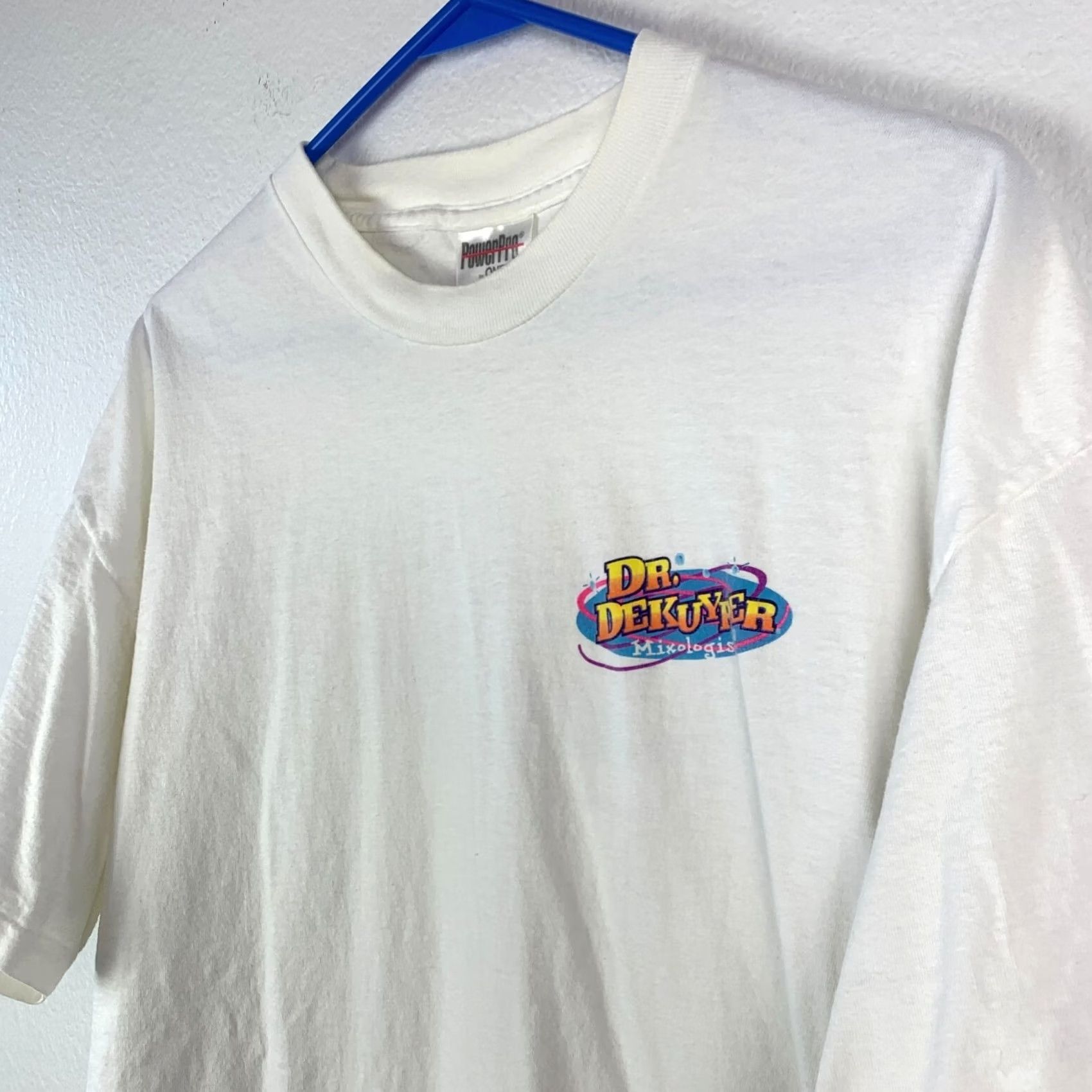 Vintage VINTAGE PowerPro Dr Dekuyper Mixologist Cotton Tee T-Shirt XL White Unisex Adults Short Sleeve Crew Neck 100% Cotton Graphic Print Mens Womens Size US XXL / EU 58 / 5 - 3 Thumbnail