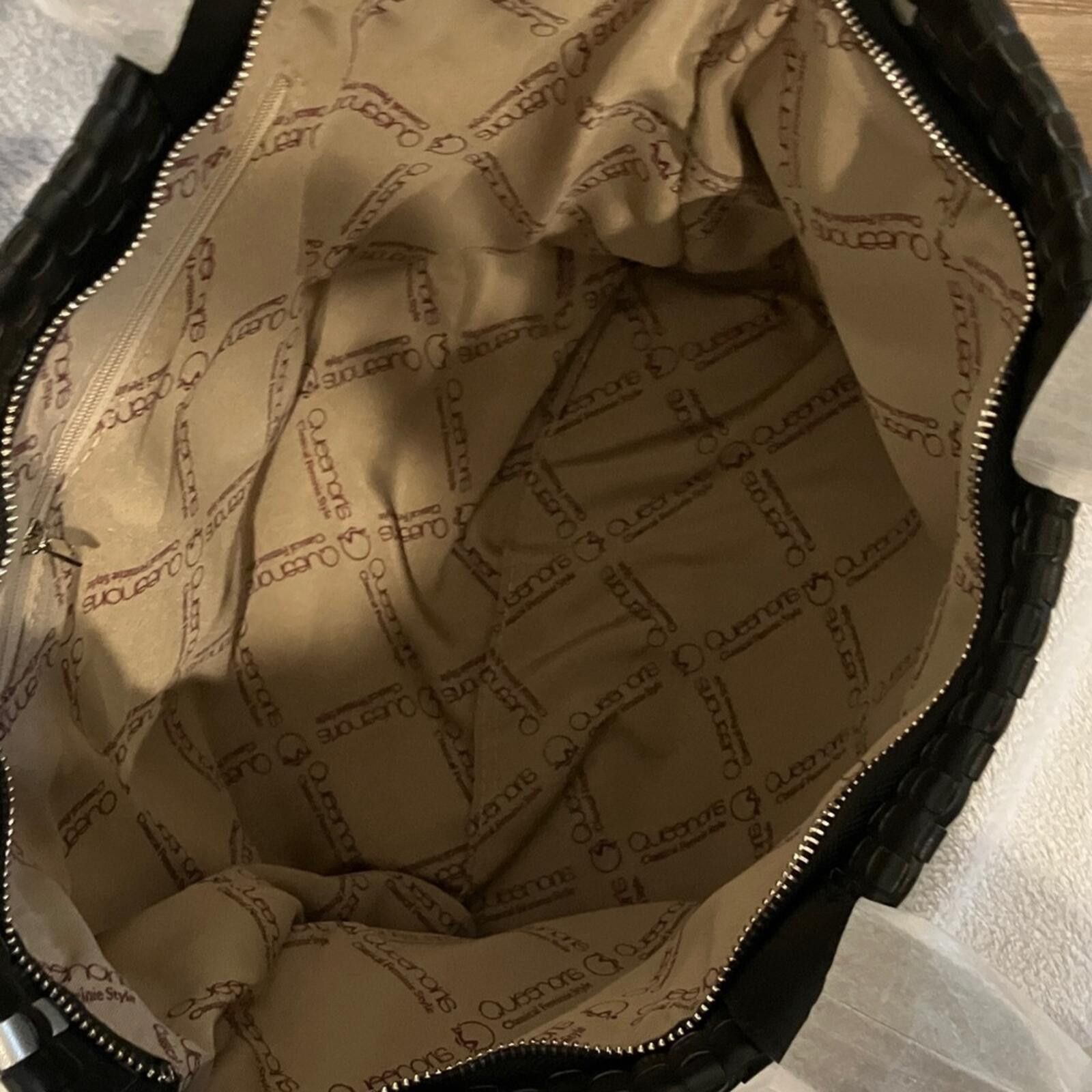 Other NWT Black Woven Tote with White Check Pattern Size ONE SIZE - 4 Thumbnail