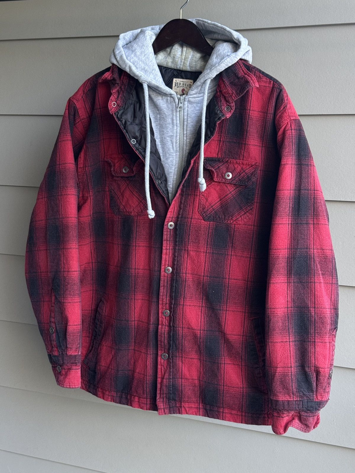 Japanese Brand Tartan Flannel Hooded Jacket Shirt Quilted Lined XL Size US XL / EU 56 / 4 - 1 Thumbnail