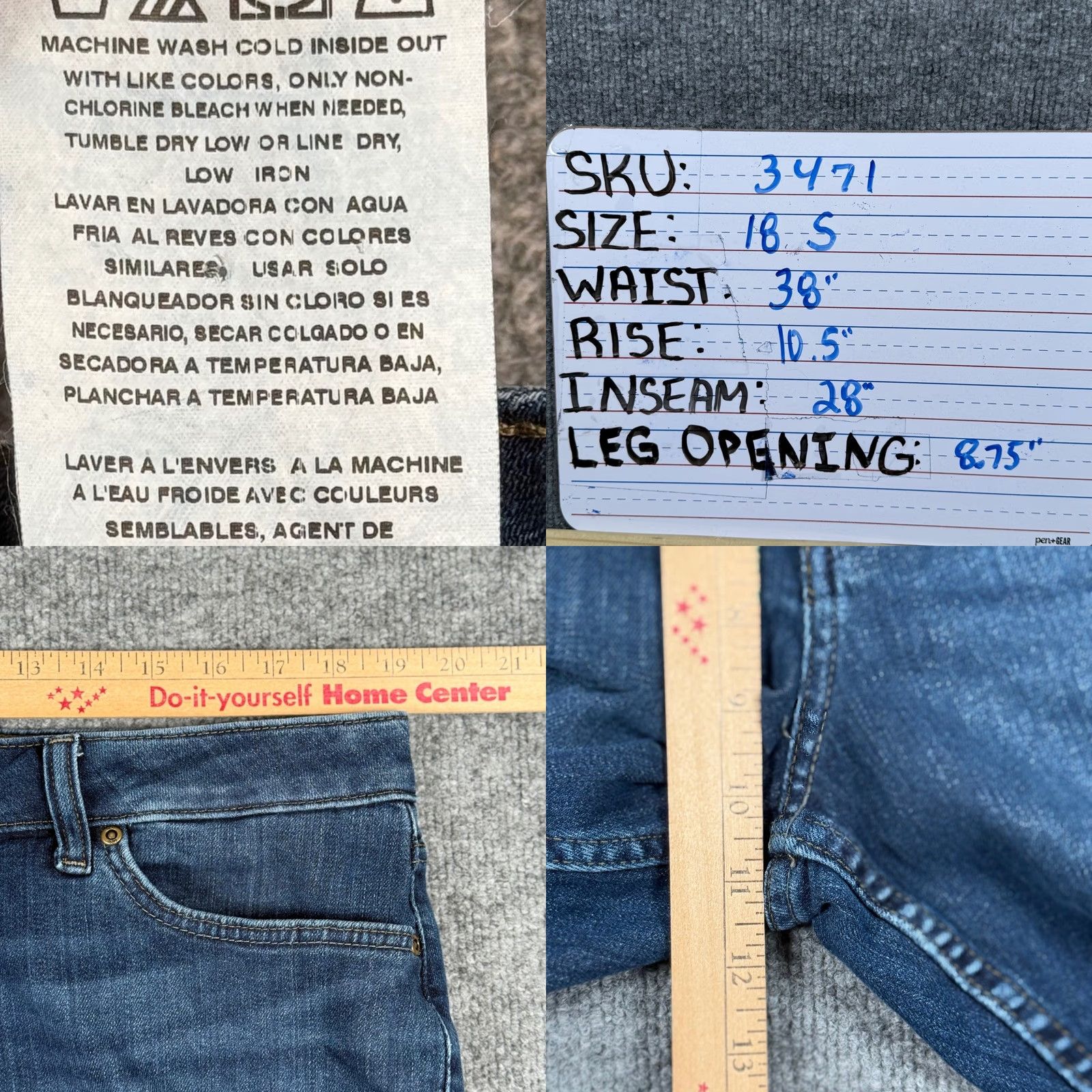 Lee Lee Women Jeans Bootcut 18S Denim Blue 5-Pocket Stretch Classic Mid Rise Size 40" / US 18 - 8 Thumbnail