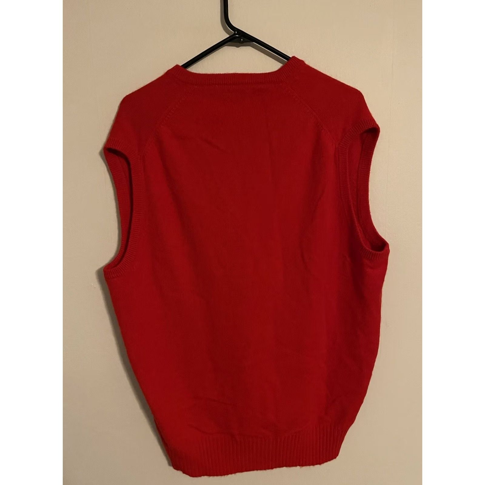Neiman Marcus Neiman Marcus Cashmere Red V-Neck Vest Mens 46 - Casual Knit Sweater Size US XXL / EU 58 / 5 - 3 Thumbnail