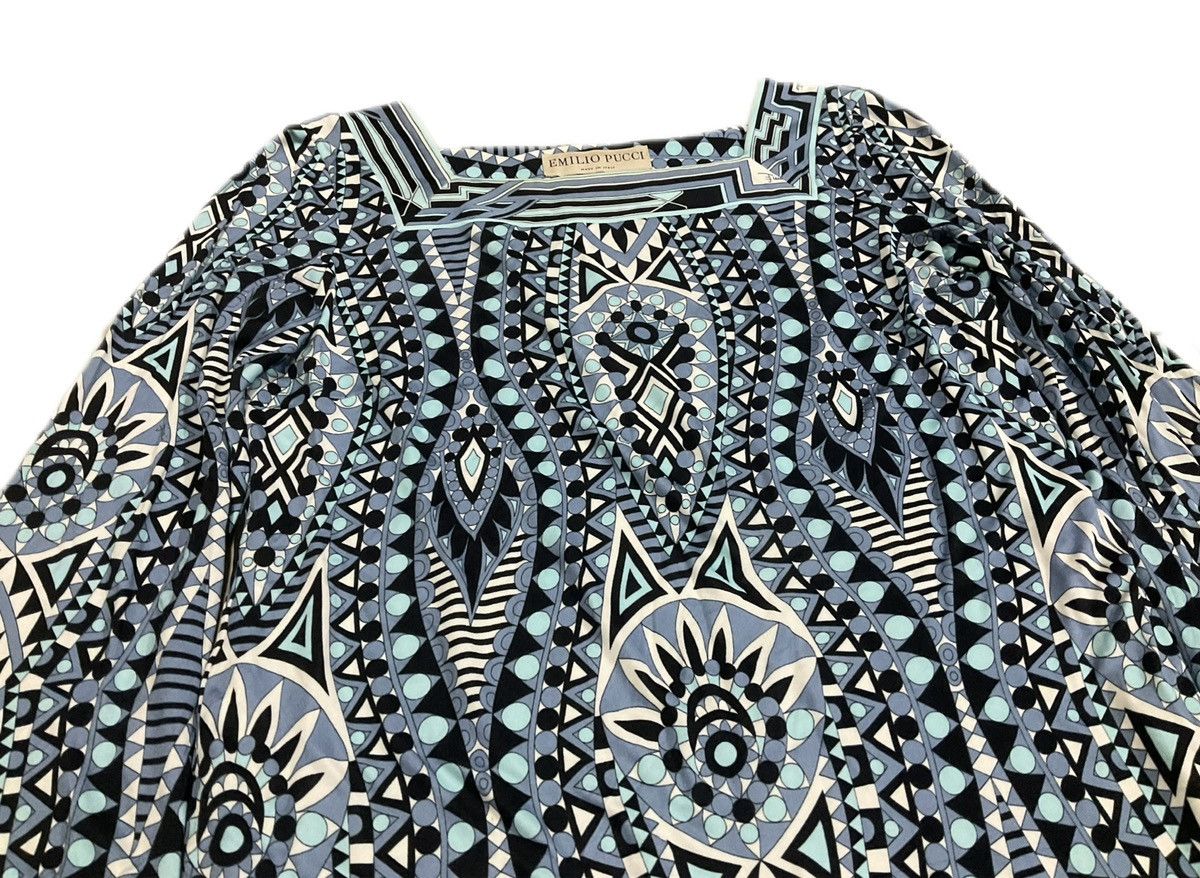 Designer × Emilio Pucci 🔥Rare Vintage Emilio Pucci Iconic Dress Abstract Blue Print Size S / US 4 / IT 40 - 3 Thumbnail