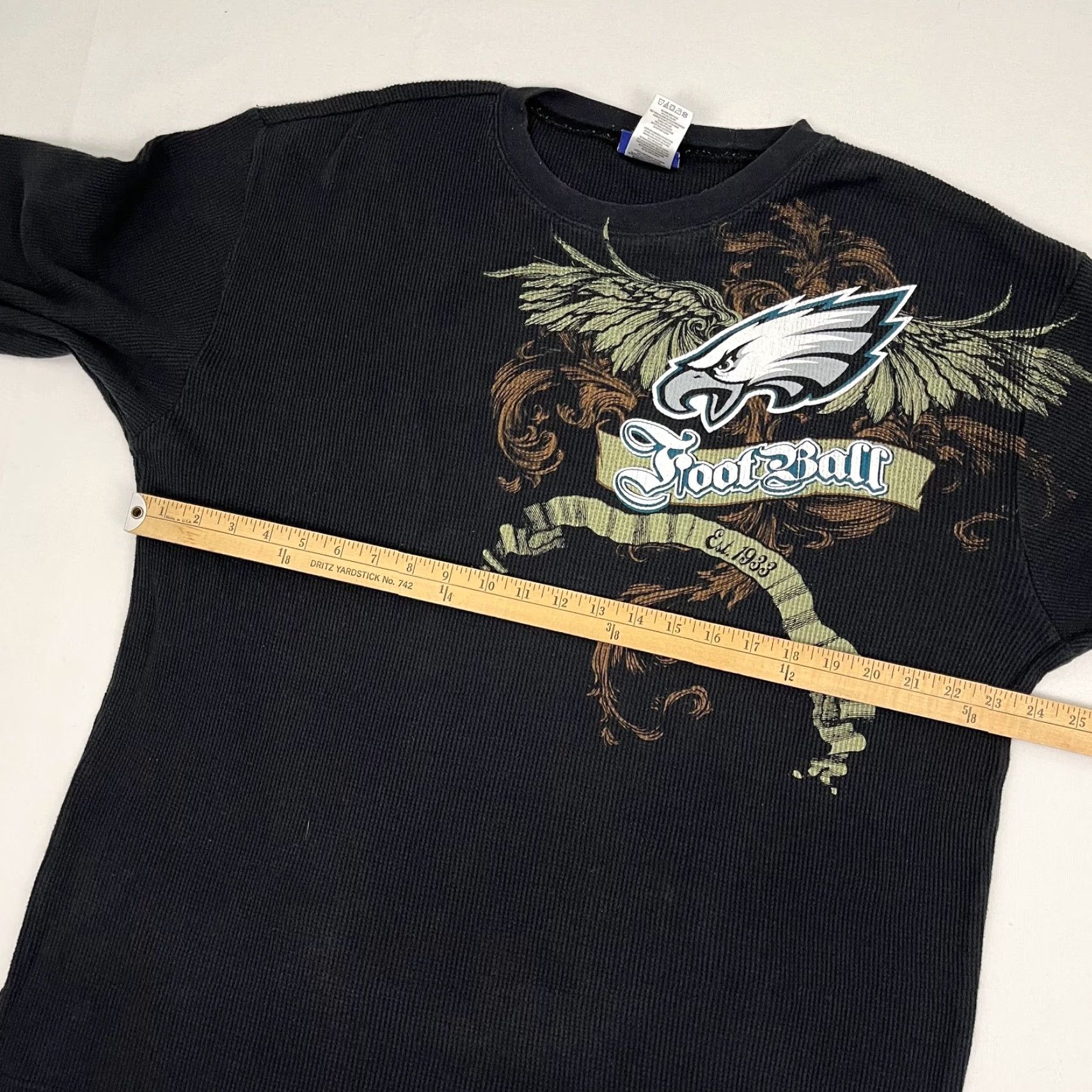 Reebok VINTAGE Philadelphia Eagles Shirt Mens XL Black Thermal Waffle Knit Graphic Reebok Size US XL / EU 56 / 4 - 5 Thumbnail
