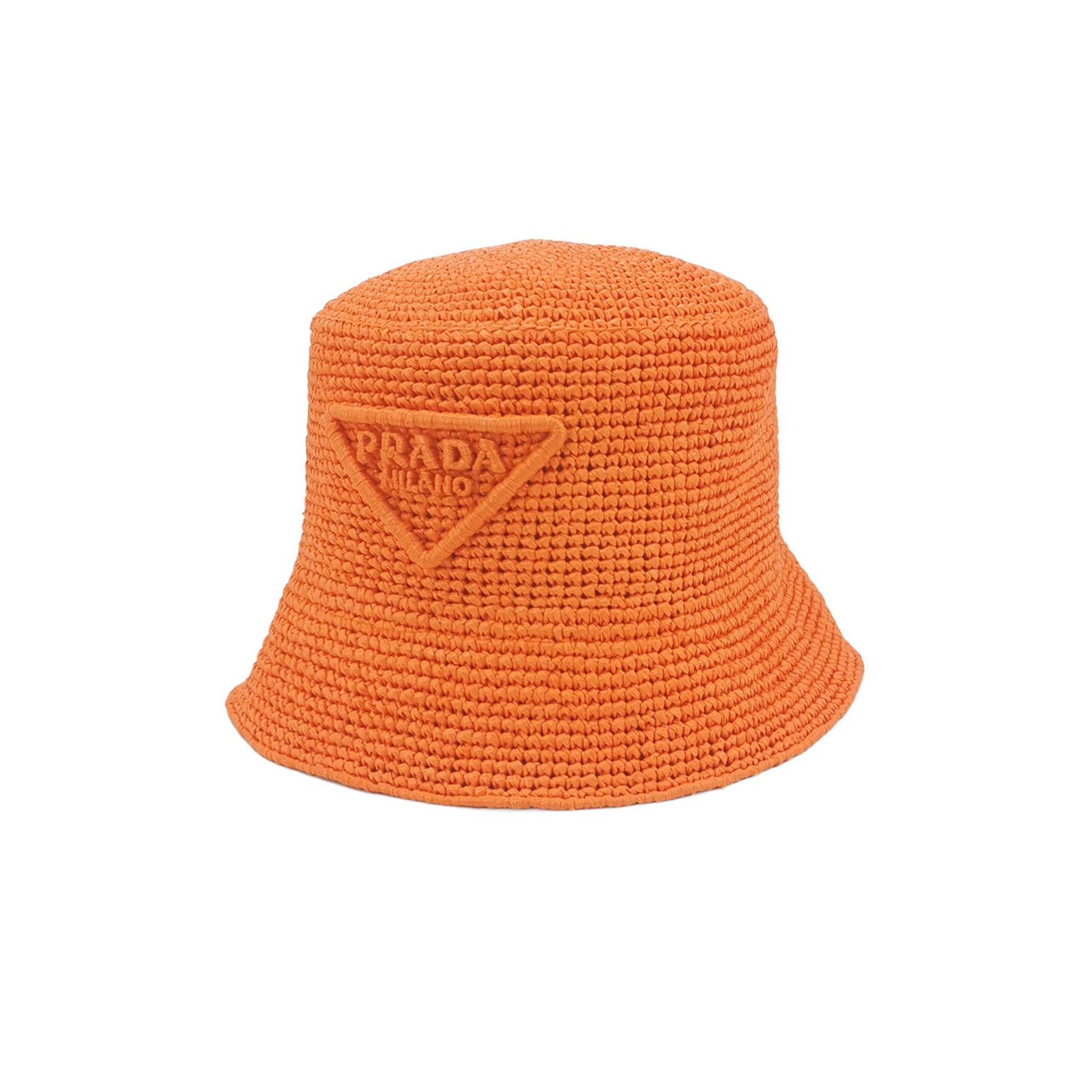 Prada Prada Orange Woven Logo Bucket Hat Size M Size ONE SIZE - 1 Thumbnail
