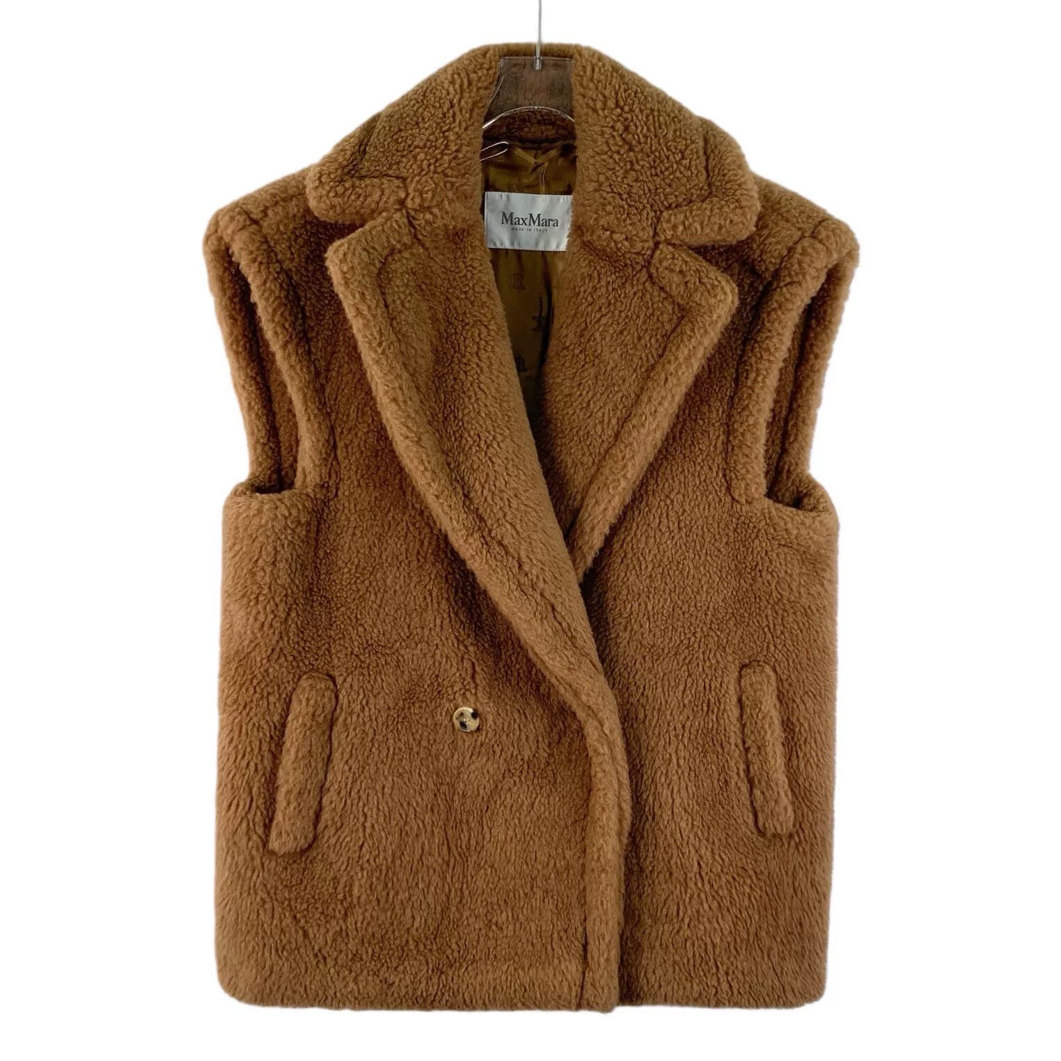 Max Mara Maxmara Teddy Series Brown Sleeveless Coat Size US M / EU 48-50 / 2 - 1 Thumbnail