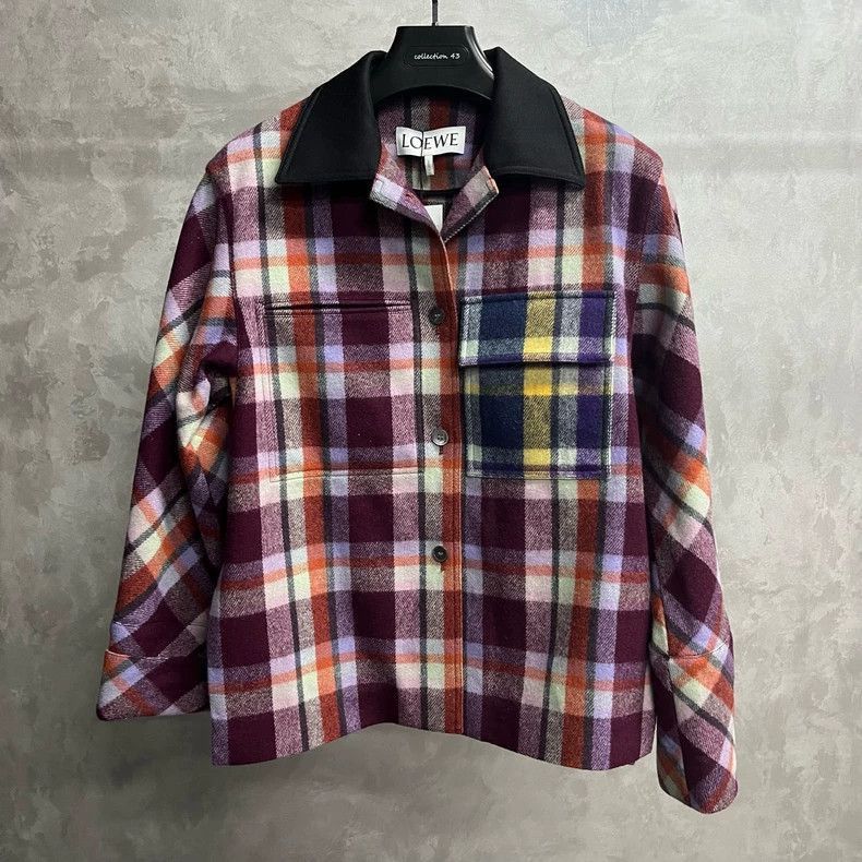 Loewe loewe check flannel jacket with collar-2507 Size US M / EU 48-50 / 2 - 1 Thumbnail