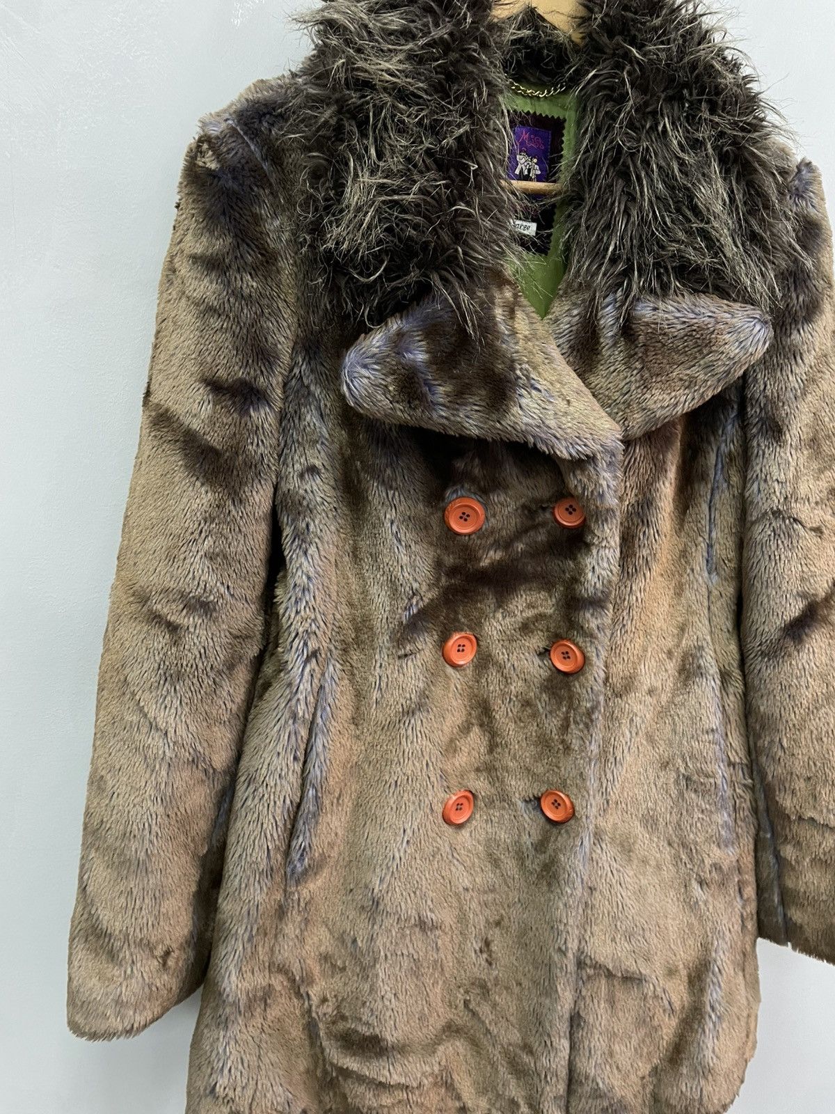 Japanese Brand × Miss Sixty CRAZY VINTAGE Y2K FUR FAUX MISS SIXTY LONG COAT JACKET Size L / US 10 / IT 46 - 2 Thumbnail