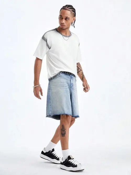 Other Kiuchi x Asou Distressed Washed Y2k Shorts Jorts Denim Size US 32 / EU 48 - 6 Thumbnail