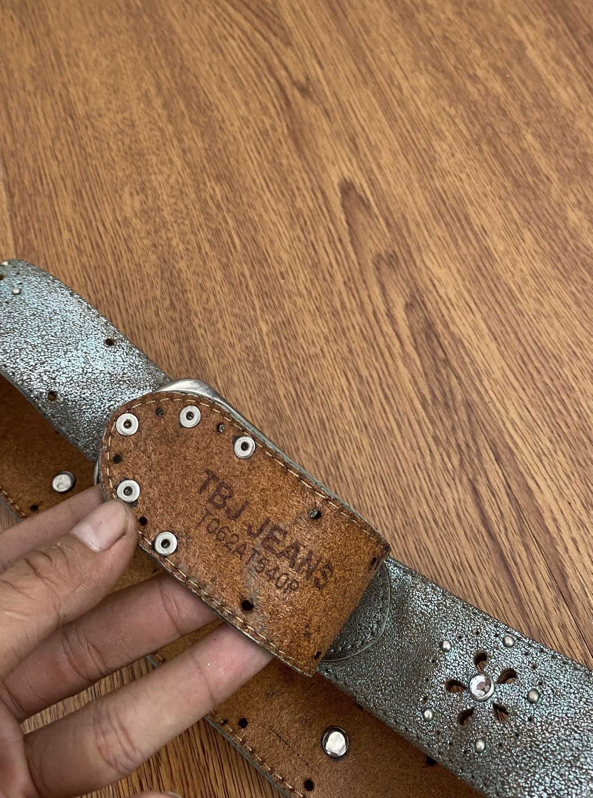 If Six Was Nine × Japanese Brand × Le Grande Bleu (L.G.B.) TBJ silver flower leather belt Size ONE SIZE - 4 Thumbnail