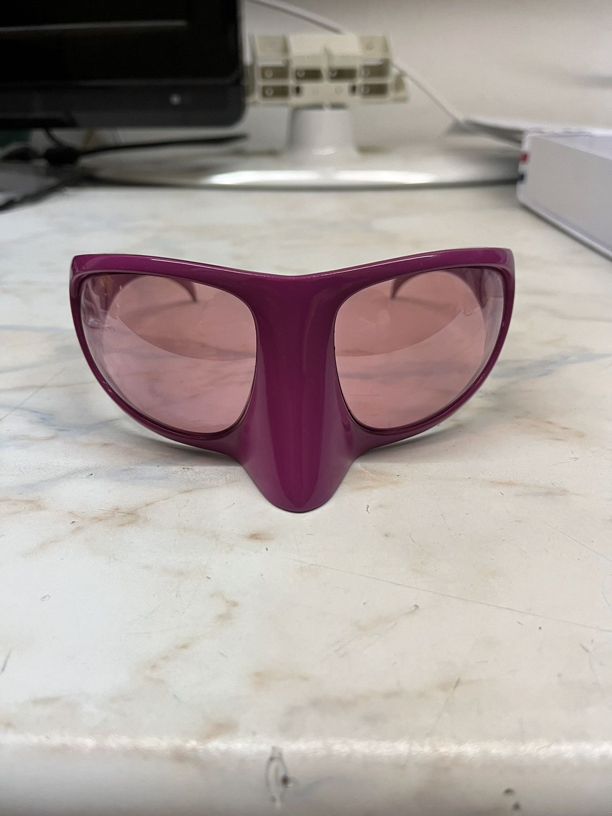 Linda Farrow x Bernhard Willhelm mask sunglasses in magenta