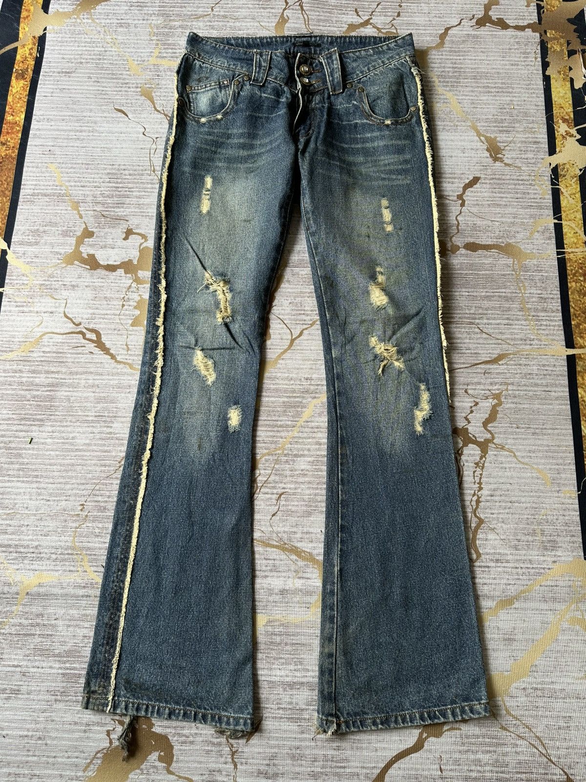 Japanese Brand FLARE Philodox Distressed Design Denim Size US 30 / EU 46 - 2 Thumbnail