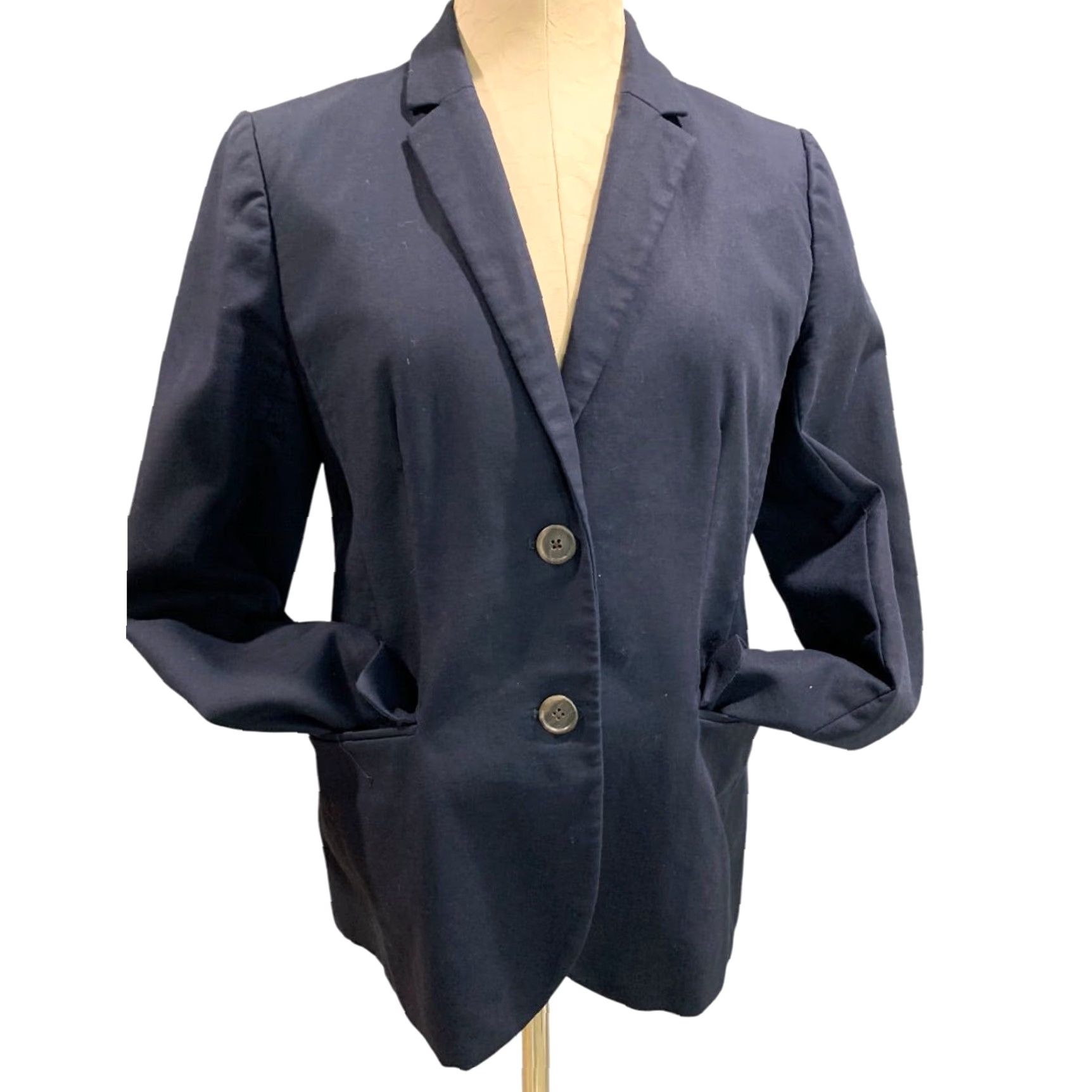 J.Crew VINTAGE J.Crew Navy Blue Schoolboy Blazer Cotton 21324 Womens Size 8 Blazer Size M / US 6-8 / IT 42-44 - 2 Thumbnail