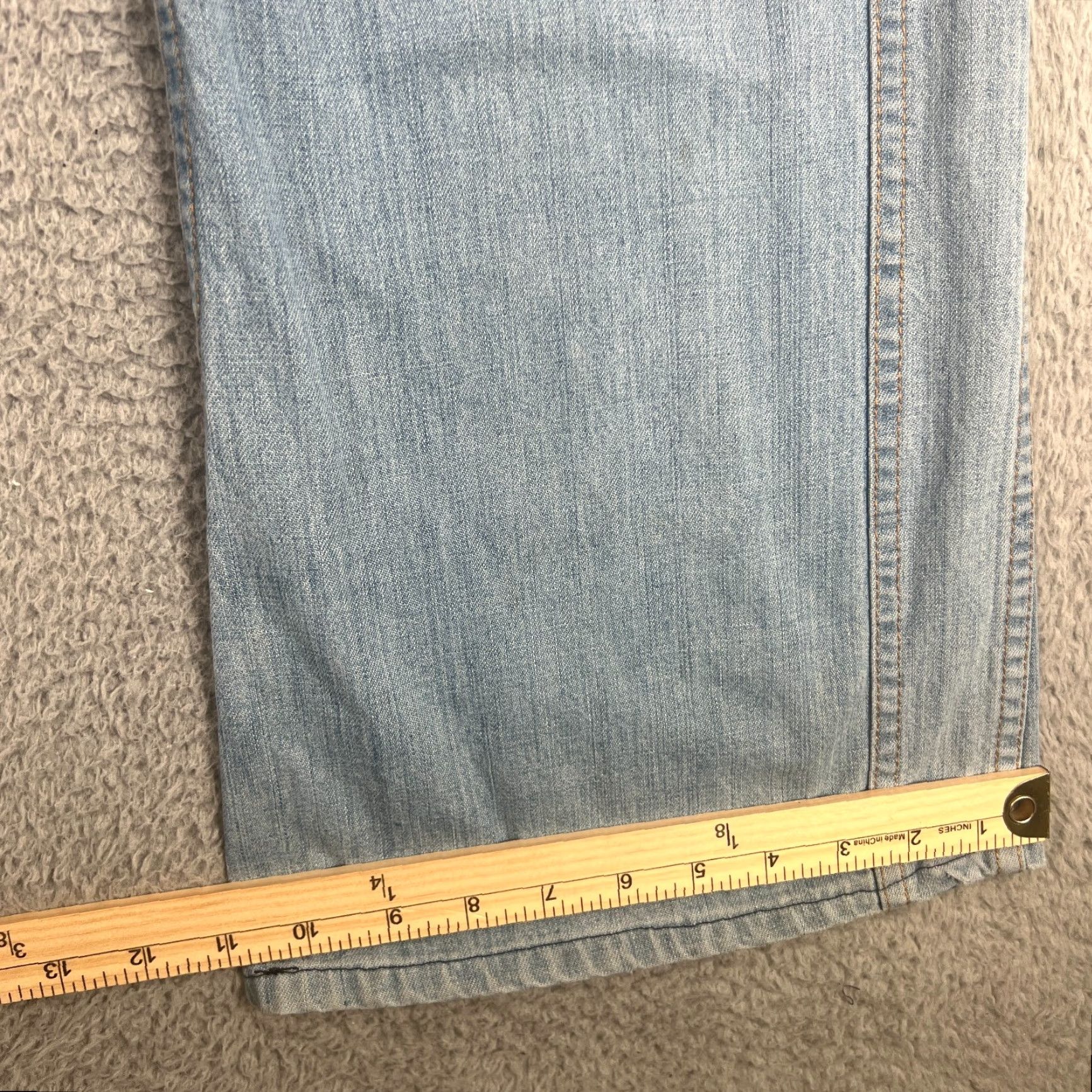 Lee VINTAGE Lee Jeans 35x27 Bootcut Flared Blue Denim Made in USA Mens Size US 35 - 7 Thumbnail