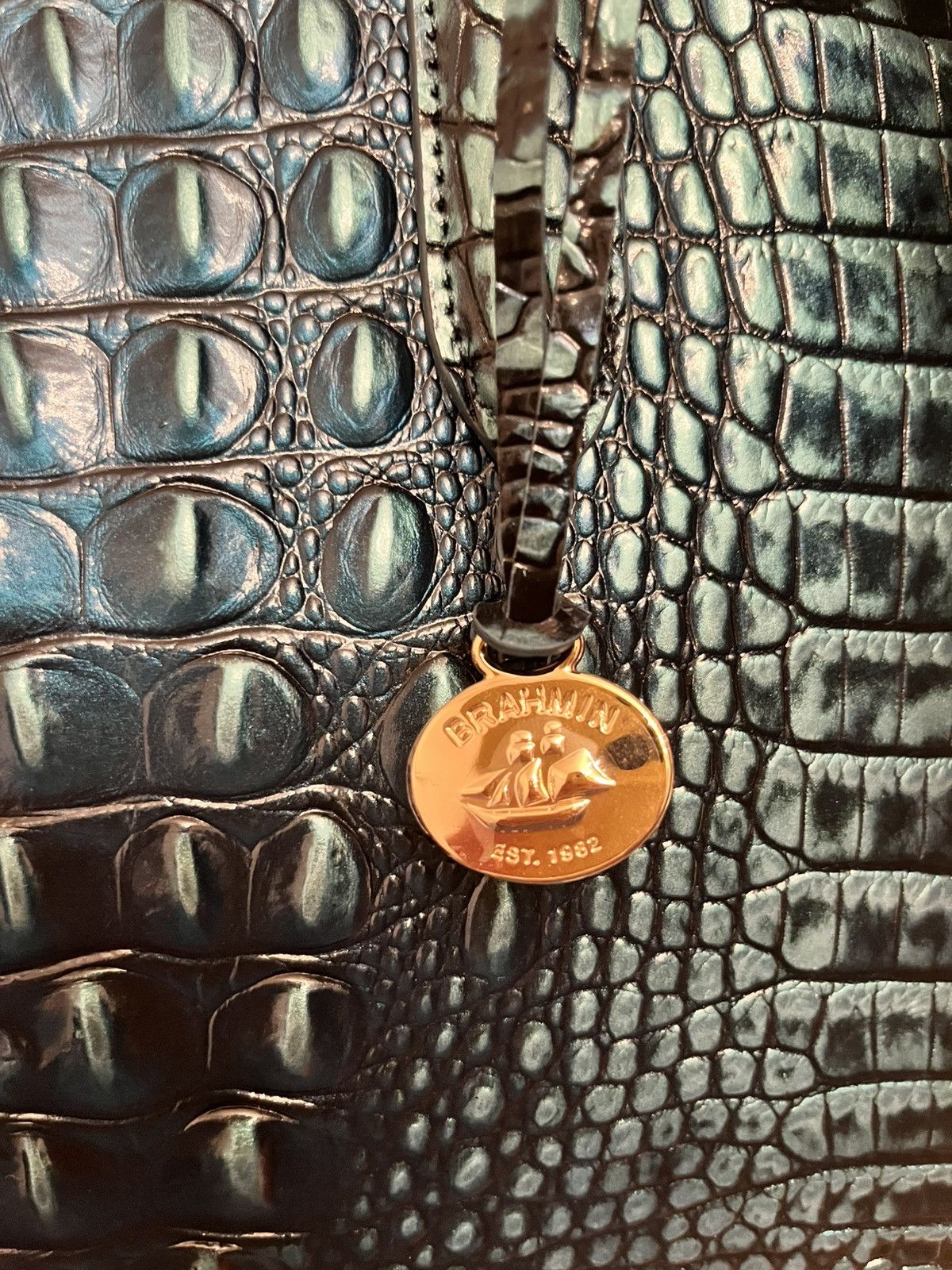 Brand New Blue Patina Brahmin