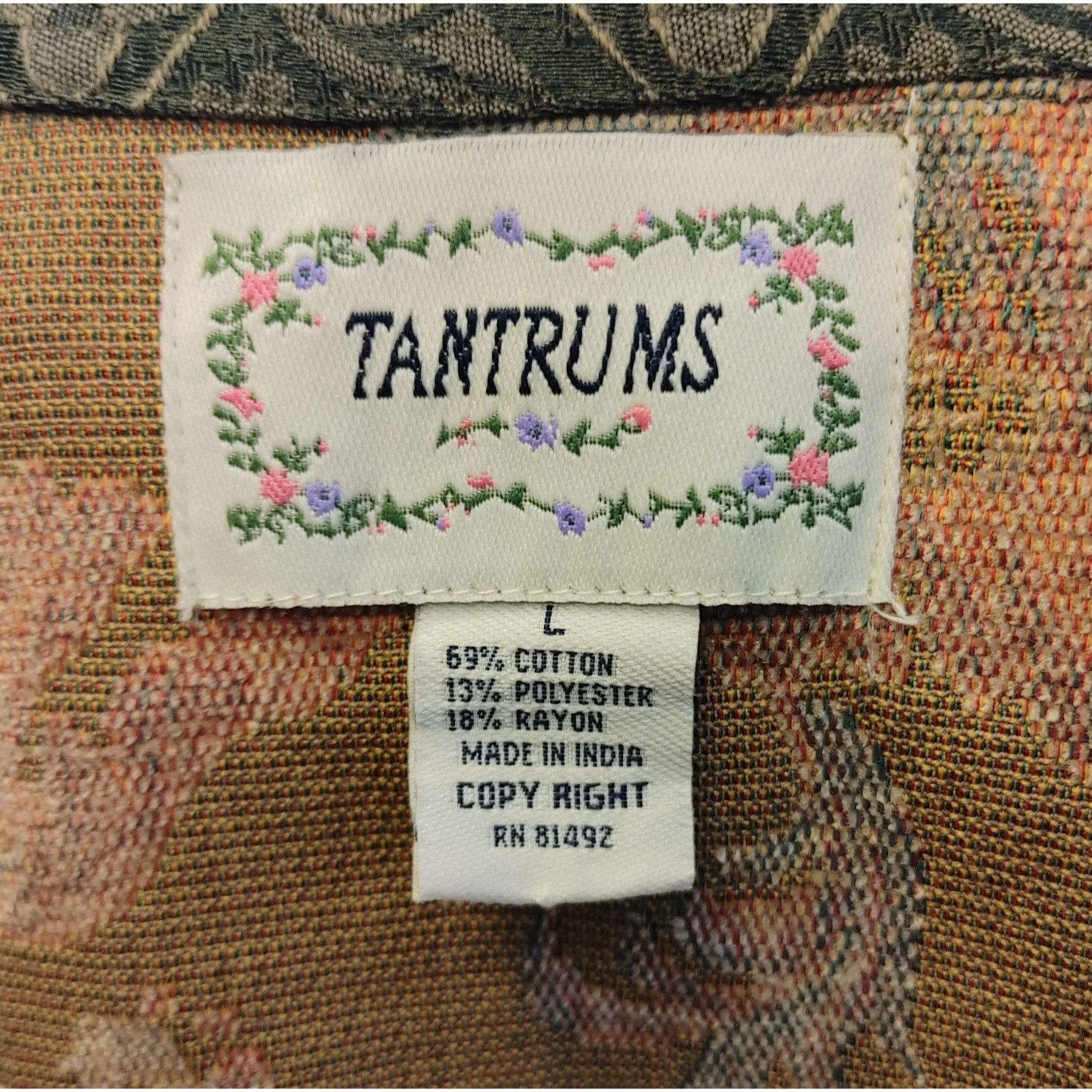 Vintage NWT Vintage TANTRUMS Womens L Floral Fall Tapestry Contrast Size L / US 10 / IT 46 - 3 Thumbnail