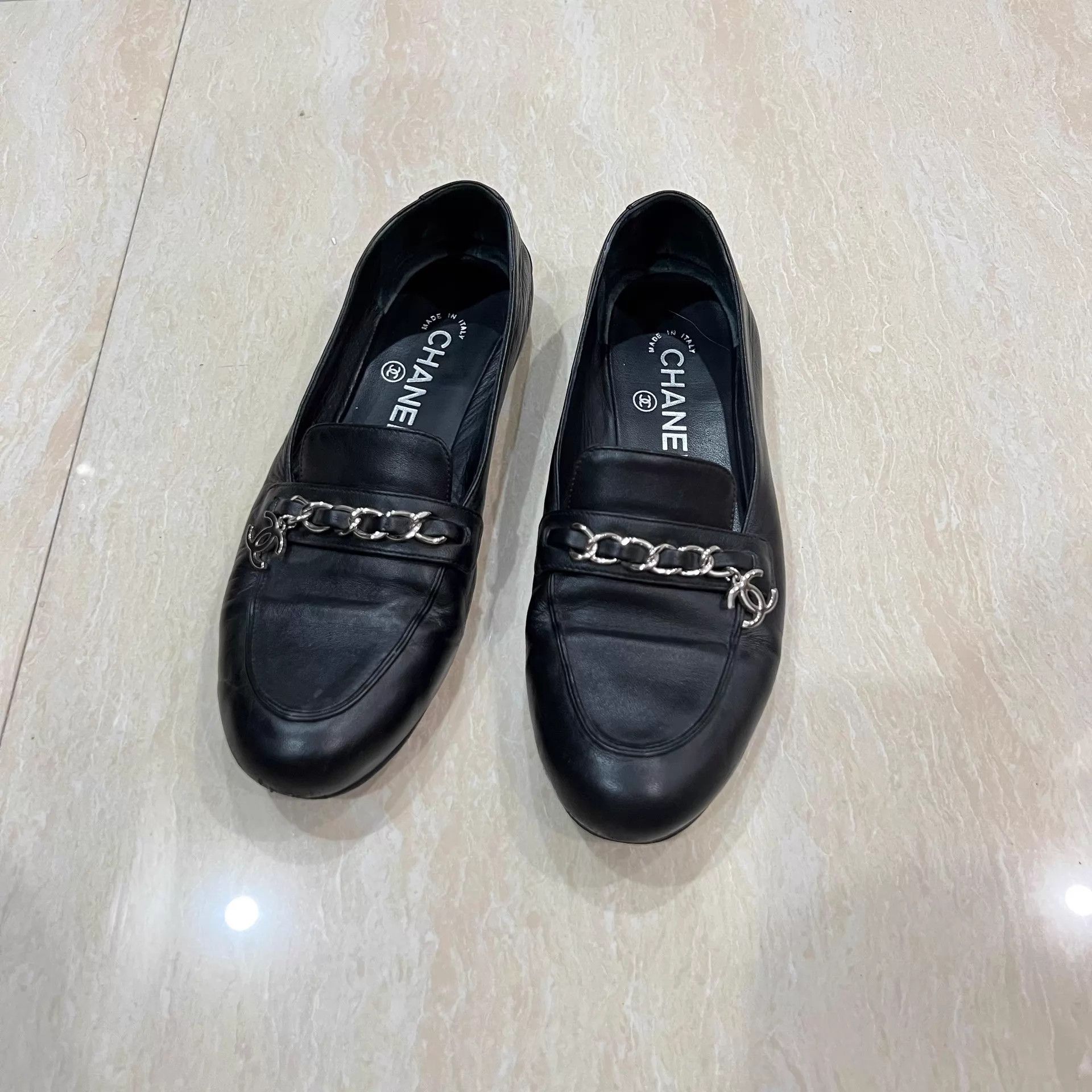 Chanel Chanel CC Chain Slip-On Loafers 37 95 New Size US 6.5 / IT 36.5 - 1 Thumbnail