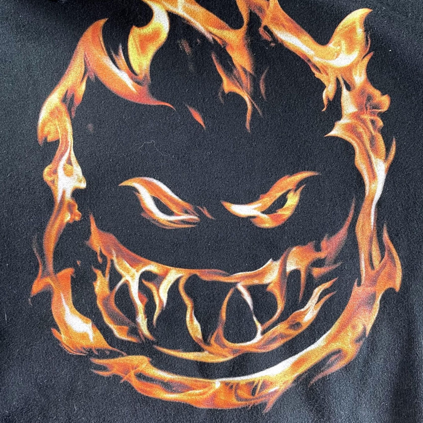 Spitfire Spitfire Hoodie Mens M Black Graphic Print Pullover Kangaroo Pocket Hooded Skateboard Streetwear Bighead Flame Face Size US M / EU 48-50 / 2 - 6 Thumbnail