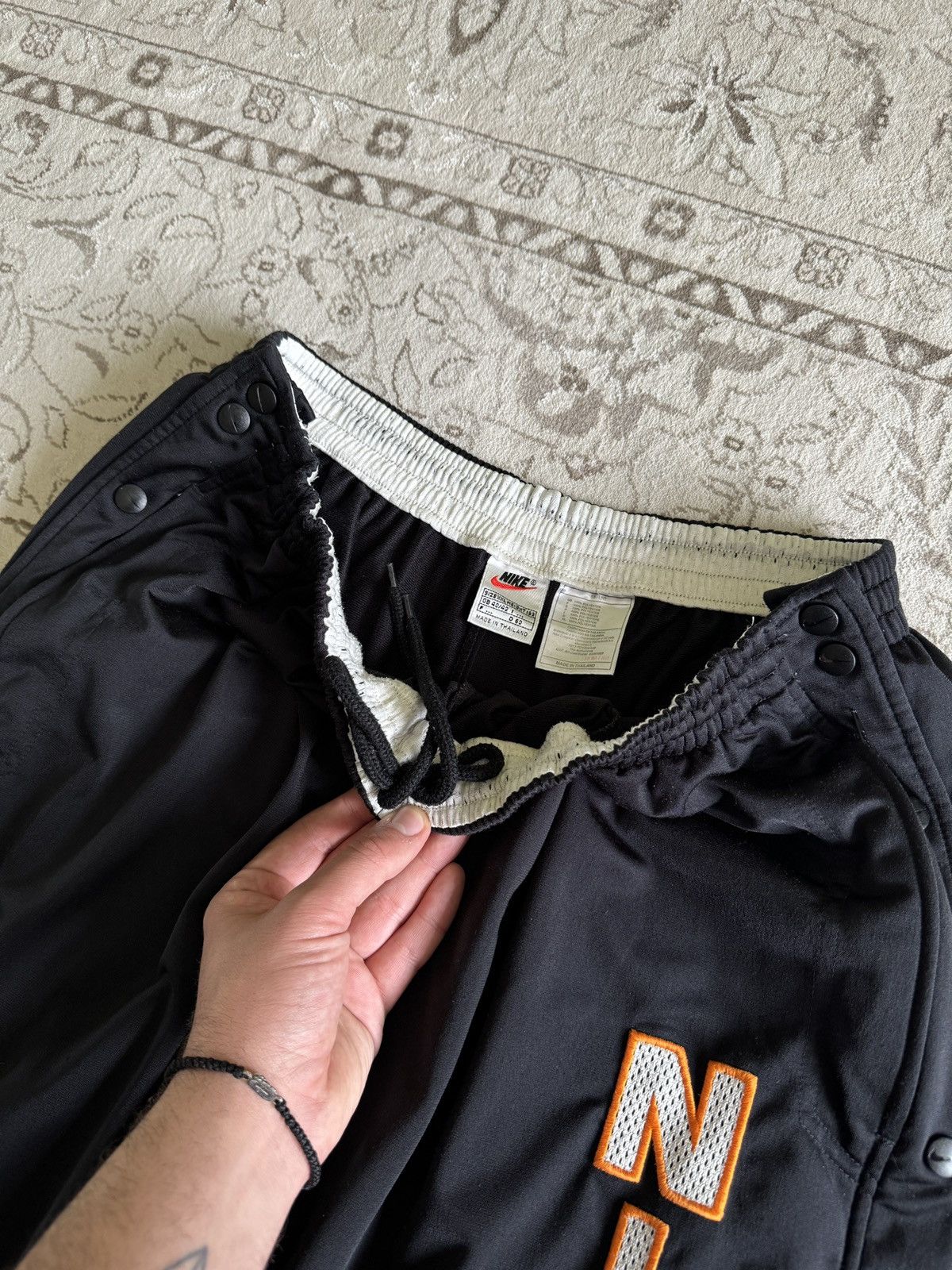 Nike Vintage 90s Nike Baggy Track Pants Big Logo Button Up Swoosh Size US 36 / EU 52 - 9 Thumbnail