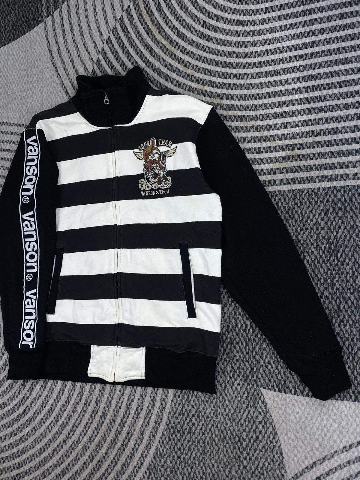 Vanson Leathers 🔥STEALS Vanson X T.F.O Embroidery Logo Stripes Zipper Jacket Size US M / EU 48-50 / 2 - 4 Thumbnail