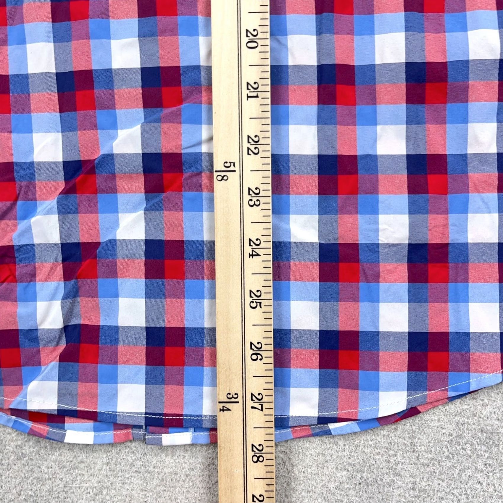UNTUCKit UNTUCKit Shirt Adult Medium Blue Red Plaid Button Up Nylon Performance Dress Size 40R - 6 Thumbnail