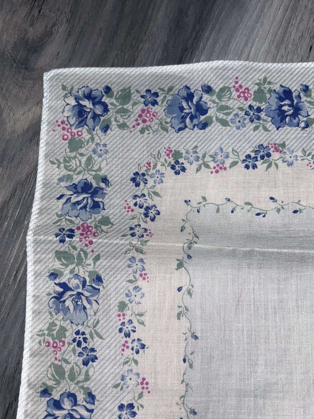 Pierre Balmain Pierre Balmain Blue & Pink Floral Cotton Handkerchief Size ONE SIZE - 5 Thumbnail