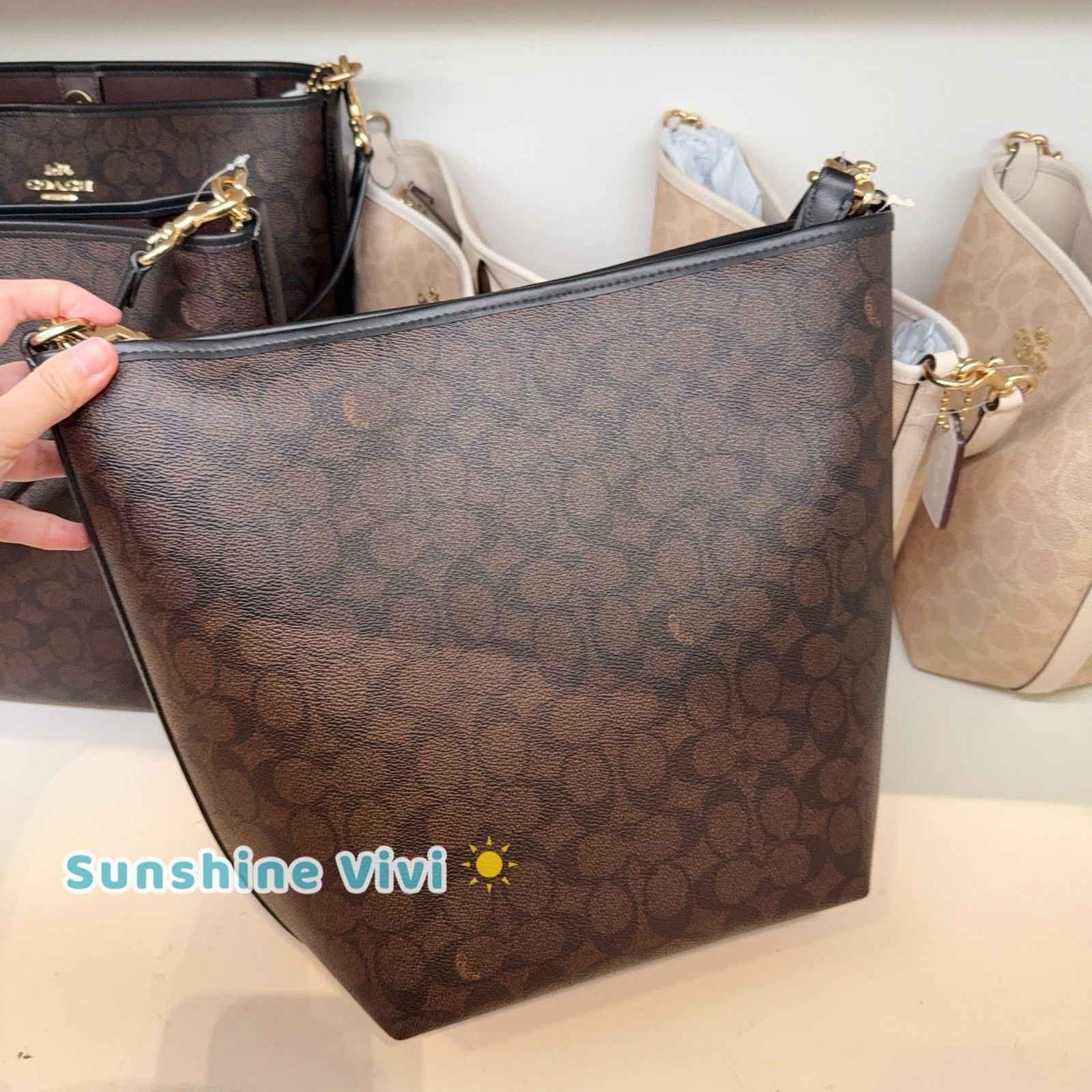 Coach NWT Coach City Large Bucket Bag CT802 Gold/Walnut/Black Size ONE SIZE - 3 Thumbnail