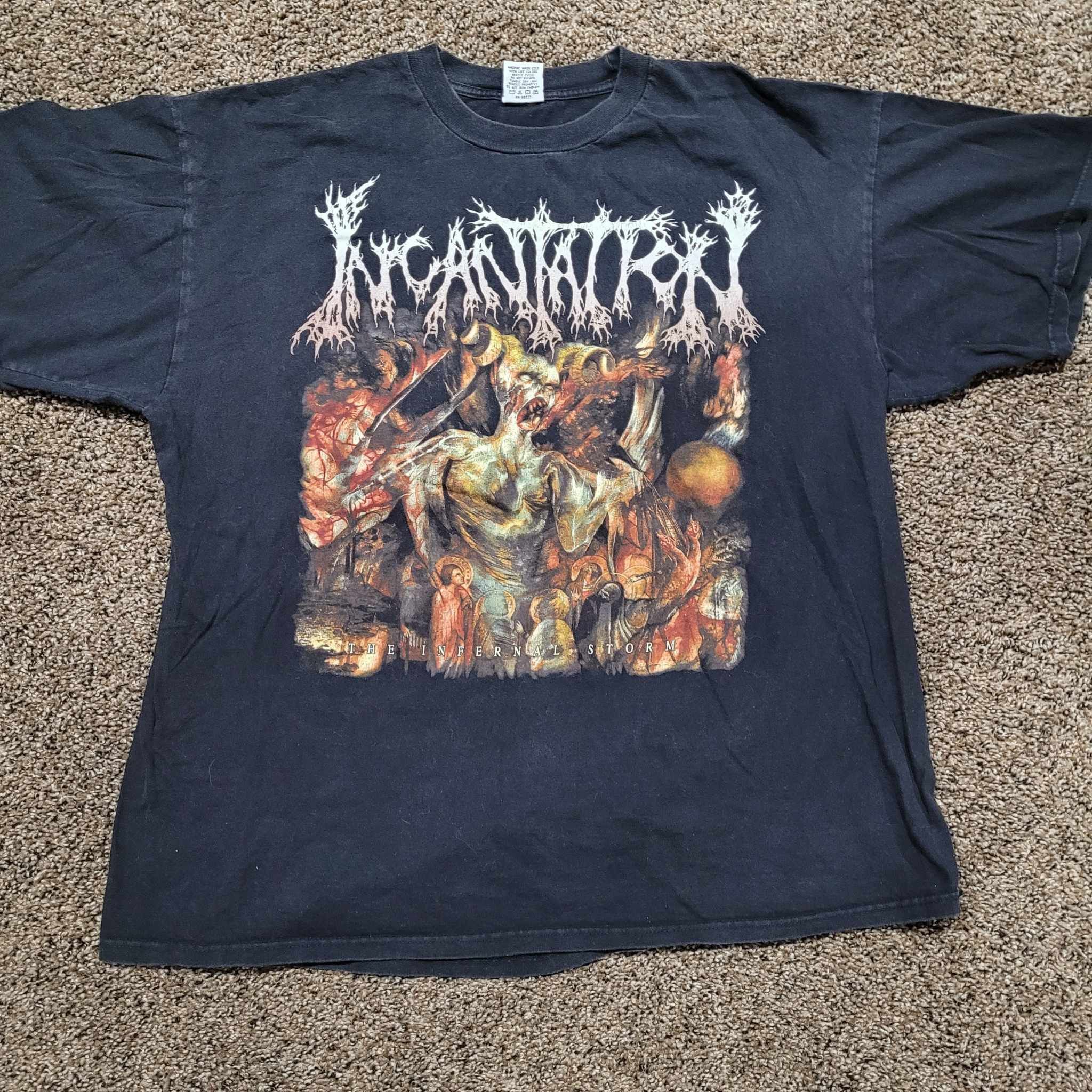 image of Band Tees x Vintage Incantation The Infernal Storm Vintage 2000 in Black, Men's (Size XL)