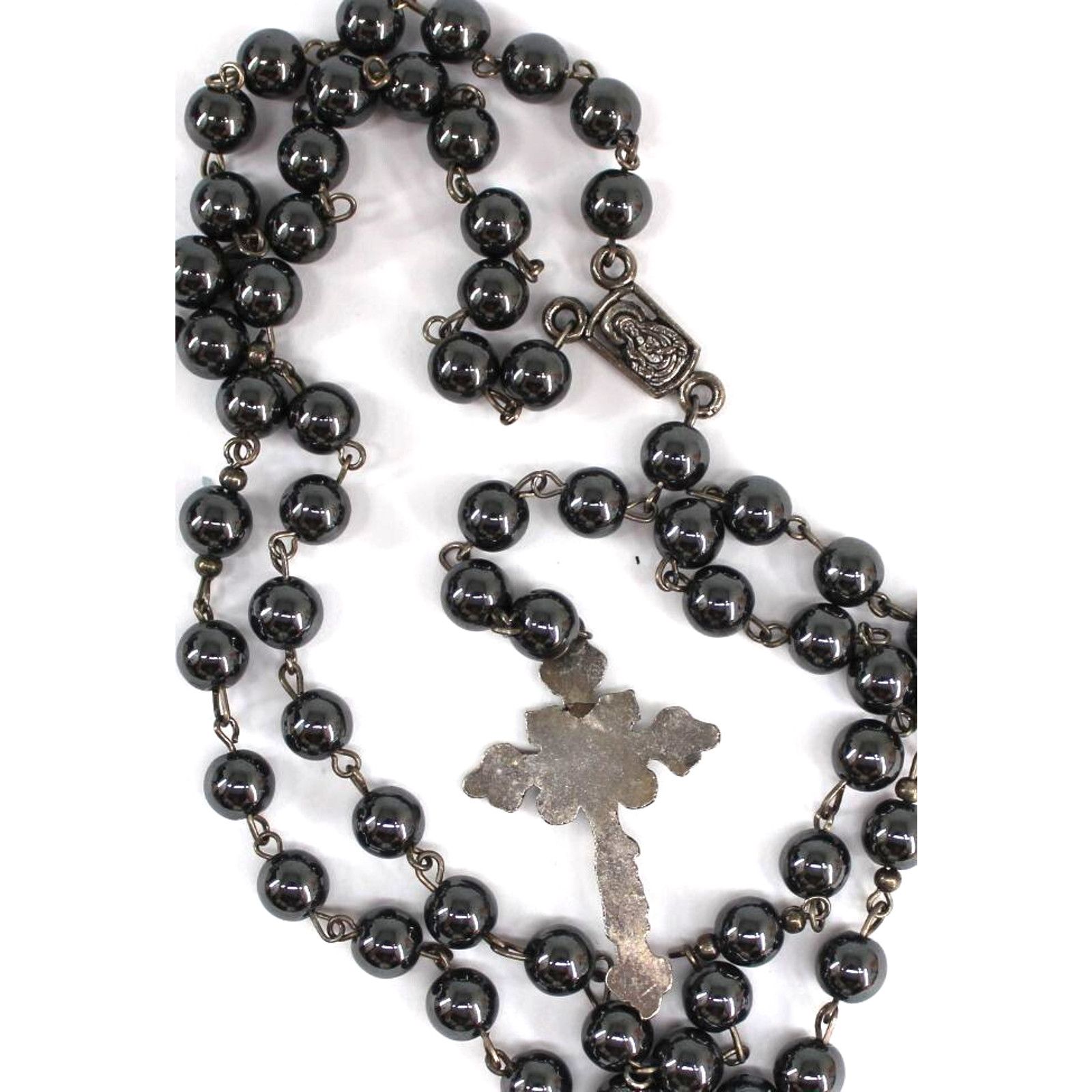 Other Vintage Catholic Hematite Ball Necklace Rosary 28" Size ONE SIZE - 3 Thumbnail