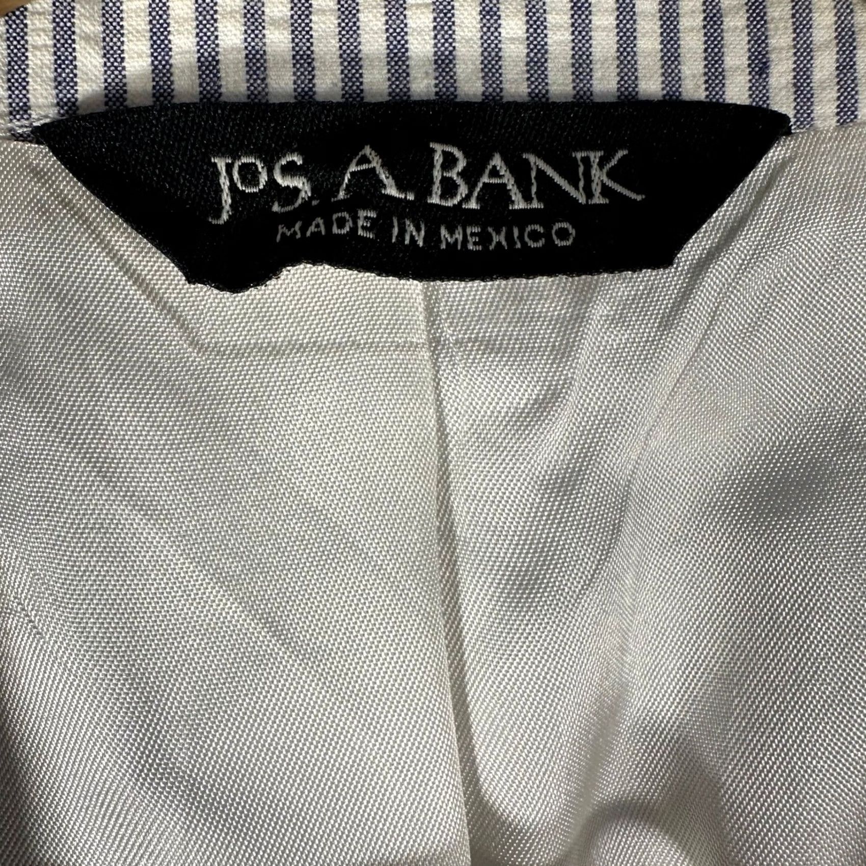 Jos. A. Bank Jos. A. Bank Seersucker Blazer Mens 50 Long Blue White Striped Cotton Sport Coat Size 50R - 4 Thumbnail
