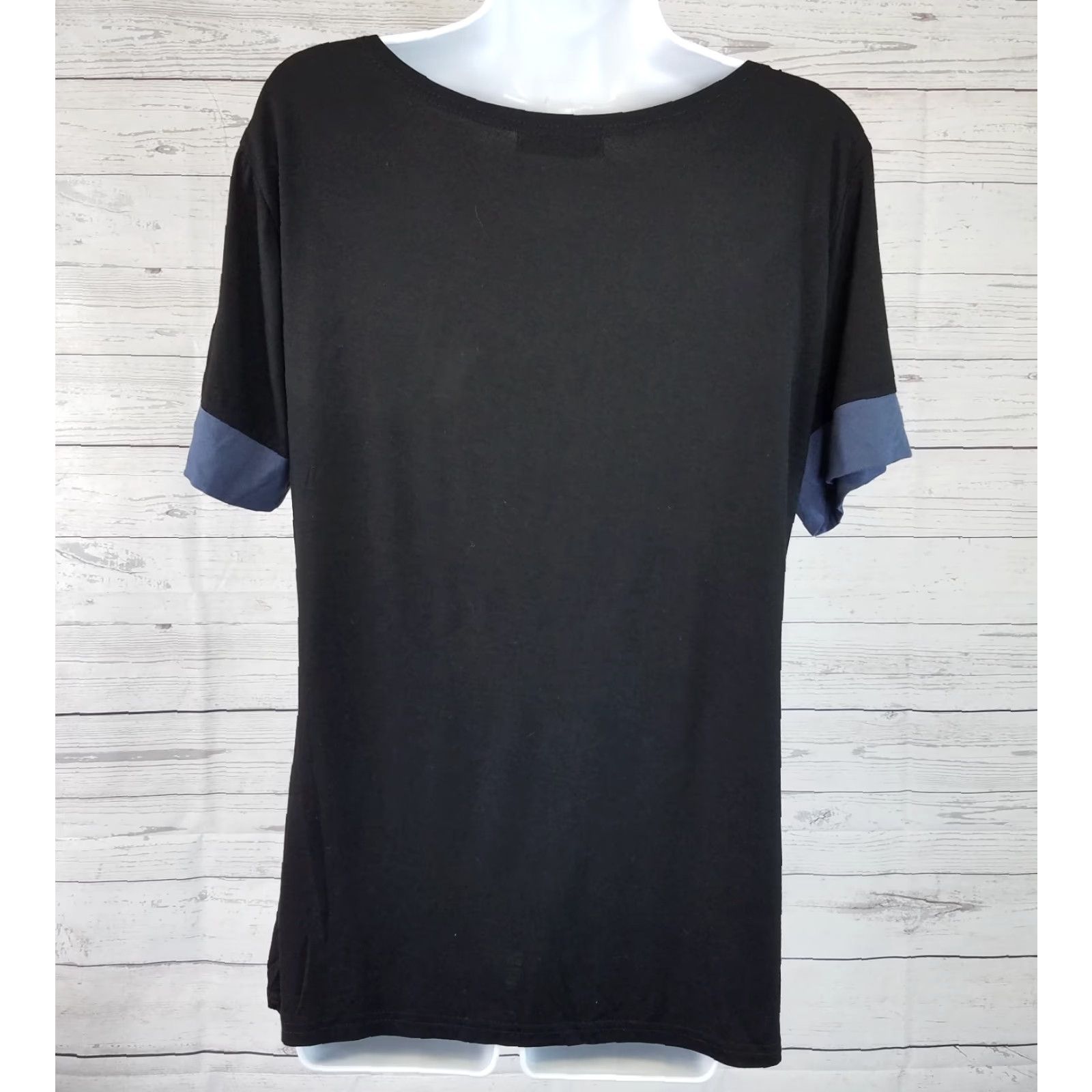 Vintage Sarin Mathews Womens Tee Sz Medium Short Sleeve Black Gray Cotton Blend Size 32" / US 10 / IT 46 - 3 Thumbnail