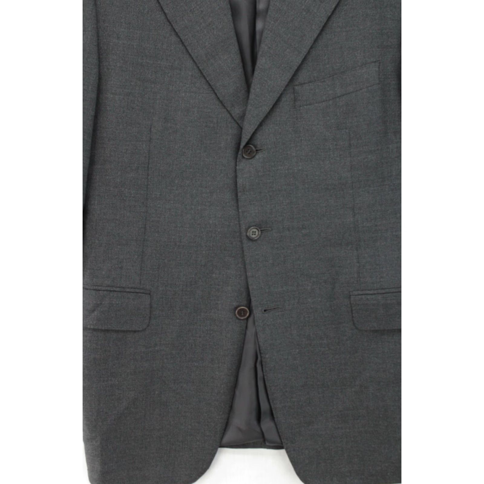Canali Canali Blazer Mens 50R Charcoal Gray Wool 3-Button Italy Classic Luxury Blazer Size 50R - 4 Thumbnail