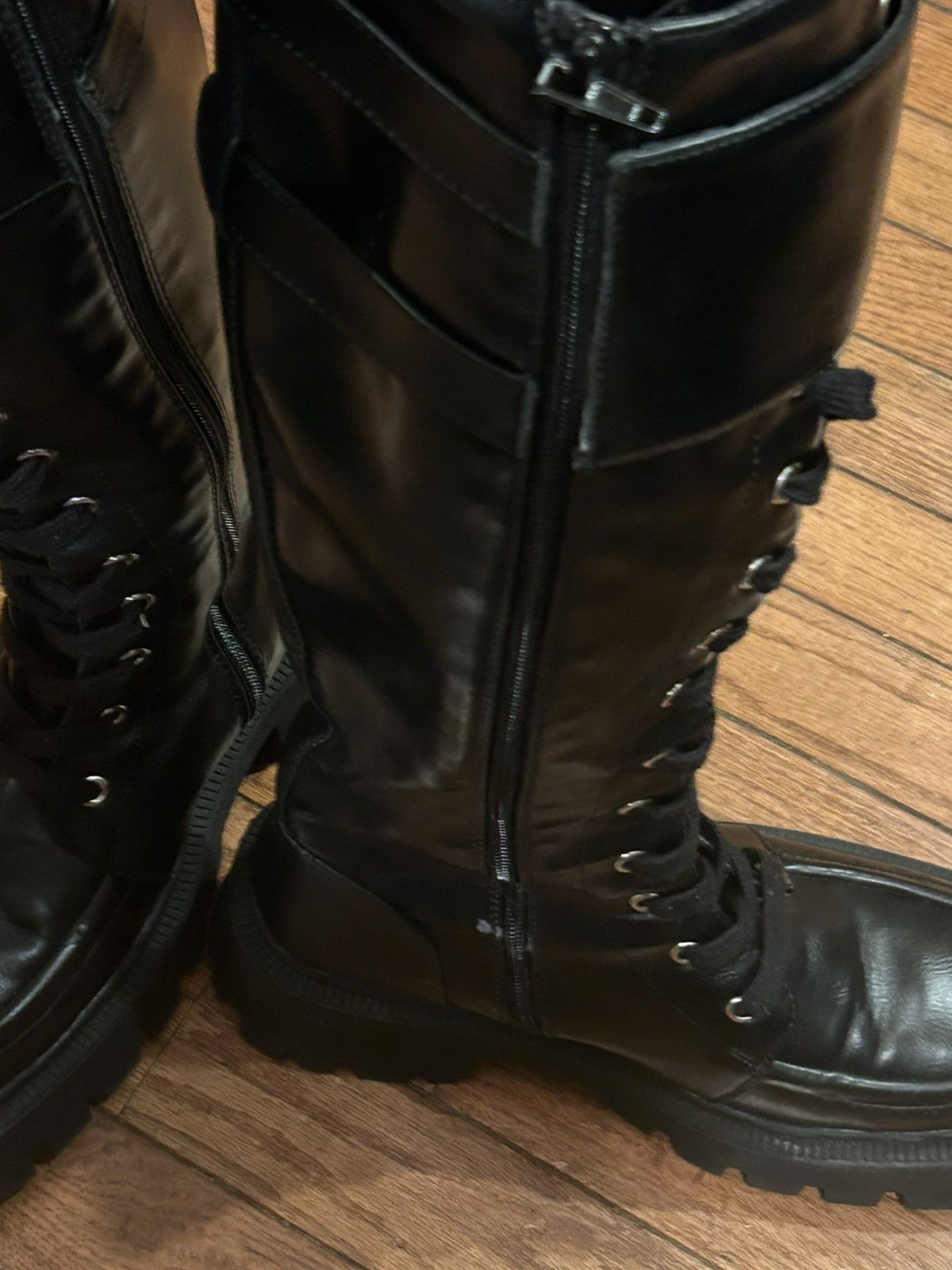 Asos ASOS Chunky Knee High Boots Lace Up Size US 7 / IT 37 - 5 Thumbnail