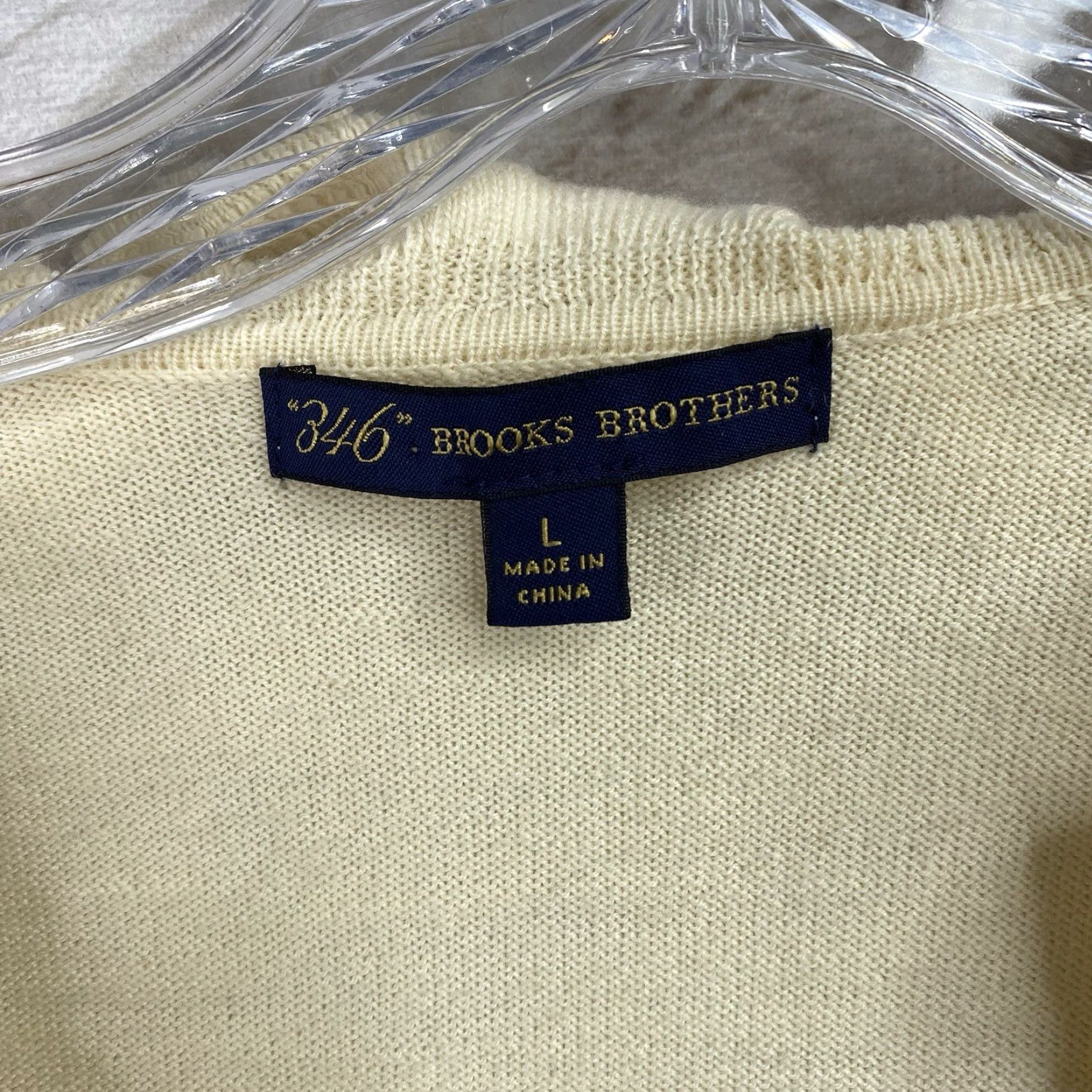 Brooks Brothers Brooks Brothers Womens Pale Yellow Open Front Sweater Merino Wool Ruffle Trim Size L / US 10 / IT 46 - 2 Thumbnail
