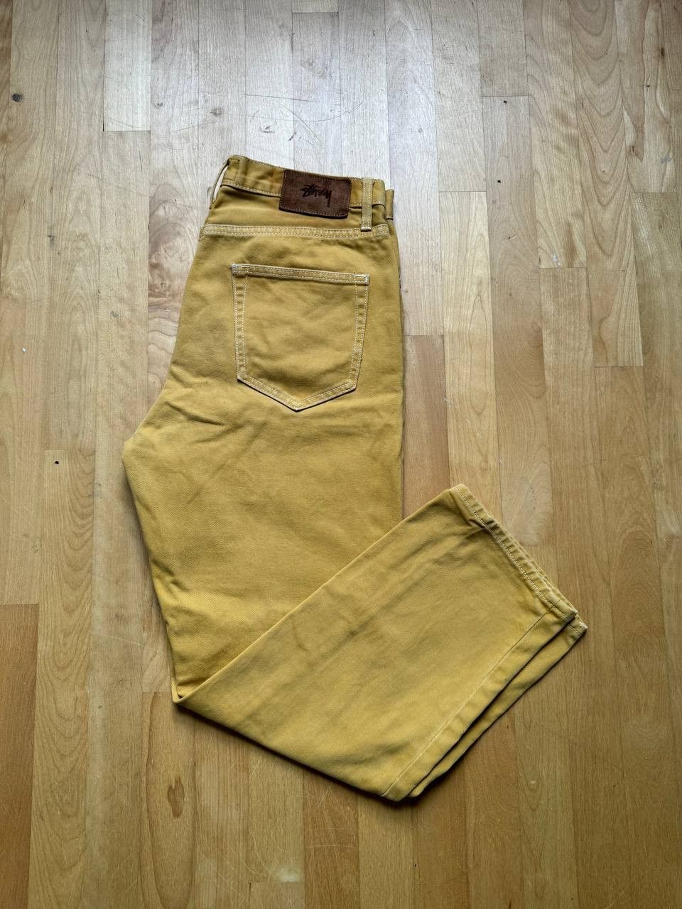 Stussy × Vintage Vintage Stussy Jeans 90S Y2K Model Track Pants Pale Yellow Size US 30 / EU 46 - 3 Thumbnail
