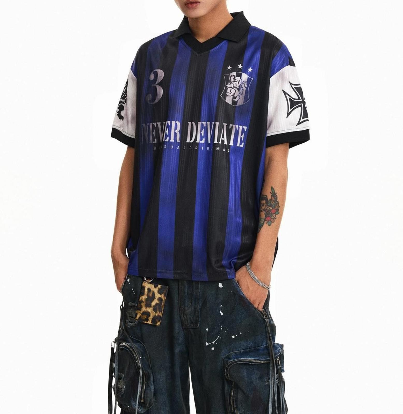Other Badge Stripe Football Jersey Tee | Vintage Retro Style Size US L / EU 52-54 / 3 - 5 Thumbnail