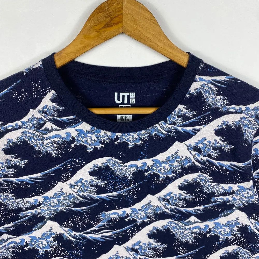 Japanese Brand Japanese Art HOKUSAI BLUE Big Waves Art Full Print Tee Shirt Size US XL / EU 56 / 4 - 2 Thumbnail