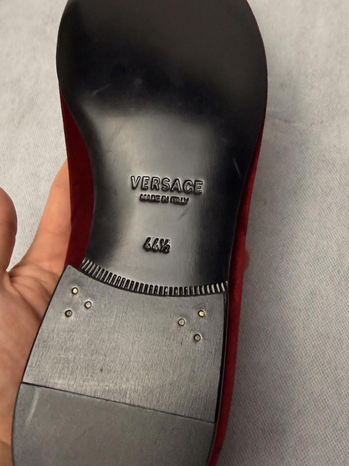 Versace Versace Medusa Head Velvet Loafers Red Gold SZ 44.5 US 11.5 Size US 11.5 / EU 44-45 - 6 Thumbnail