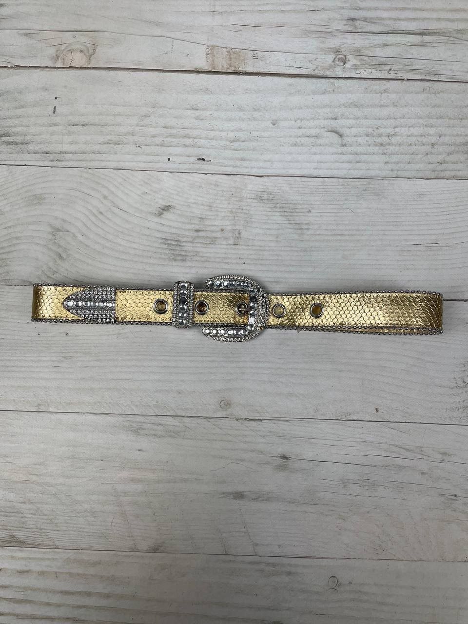 Other Vintage B B Simon Style Belt Leather Rhinestone Punk Y2K Size ONE SIZE - 7 Thumbnail