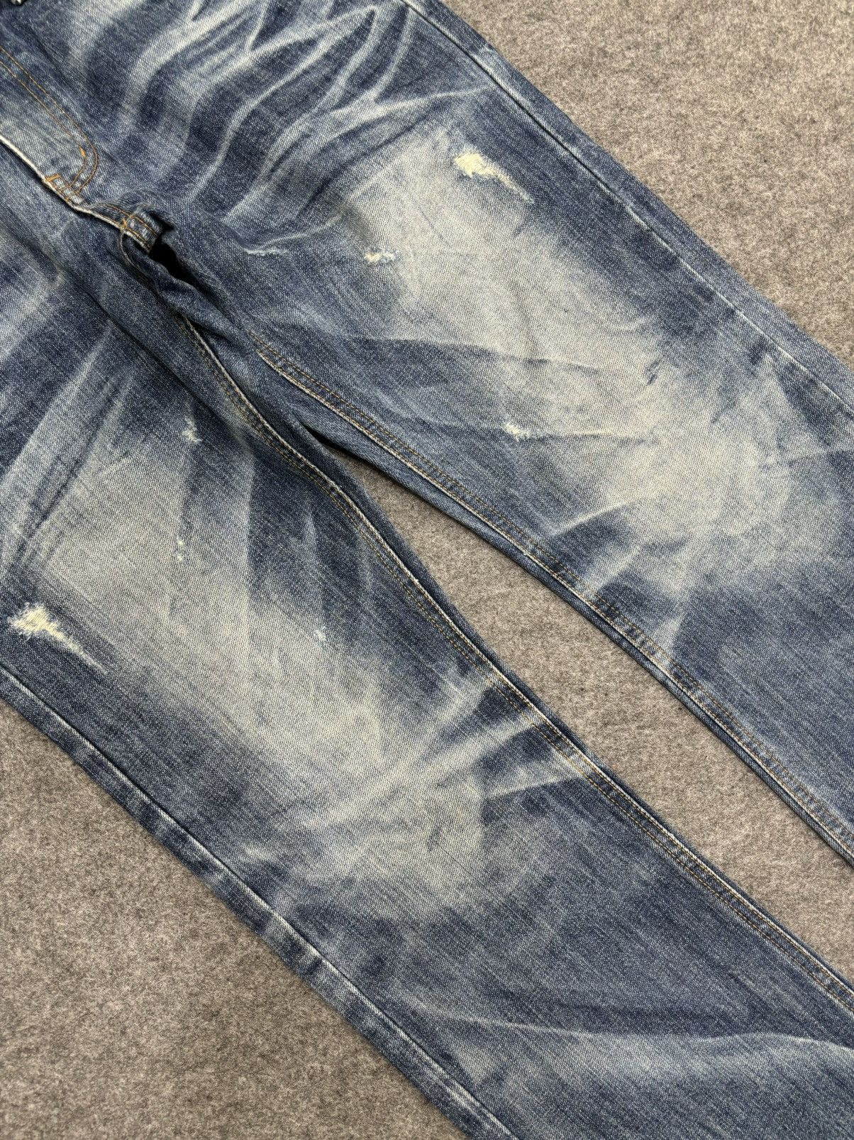 Japanese Brand 💥Sick Fades💥improves Distressed Heavy Art Fades Denim F534 Size US 33 - 19 Thumbnail