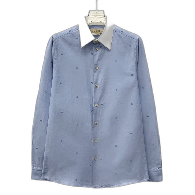 Gucci Gucci Light Blue Cotton Long Sleeve Shirt Size XS / US 0-2 / IT 36-38 - 1 Thumbnail
