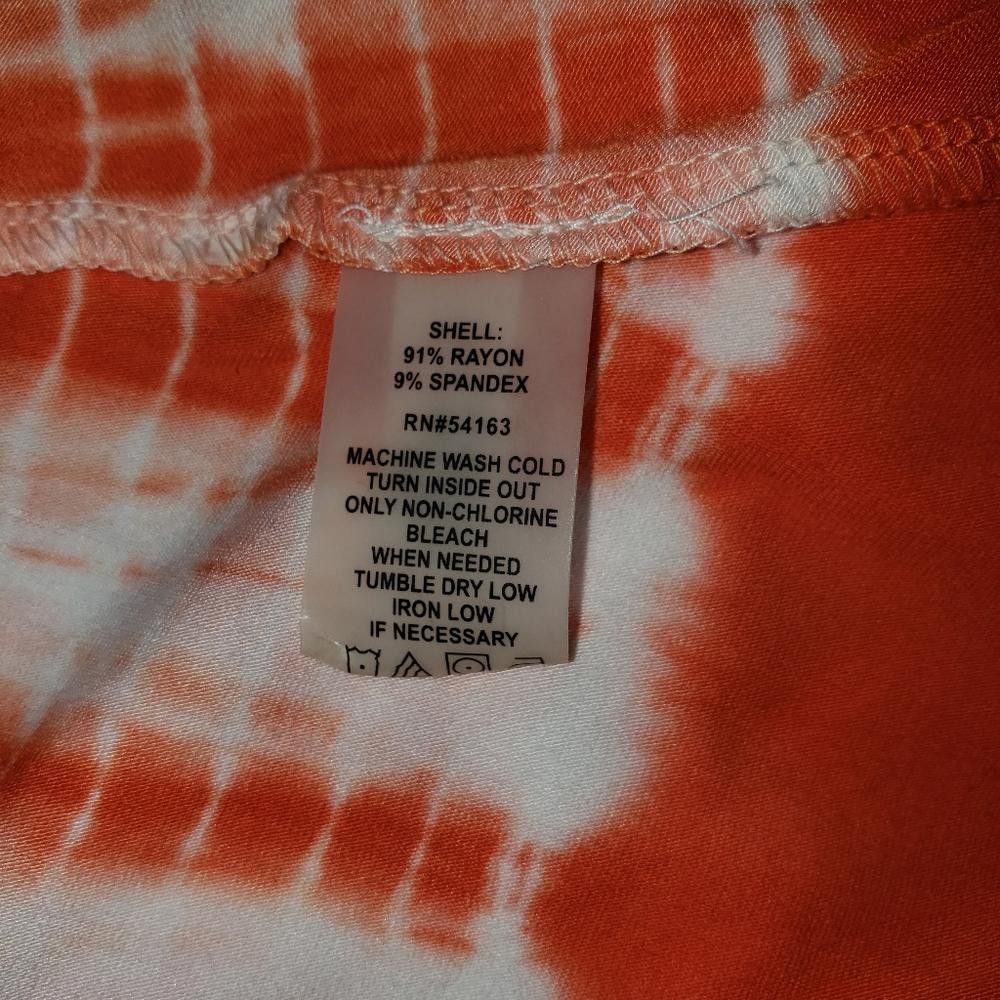 Calvin Klein CT523a Calvin Klein Orange & White Tie Dye Midi Dress 8 Size M / US 6-8 / IT 42-44 - 3 Thumbnail