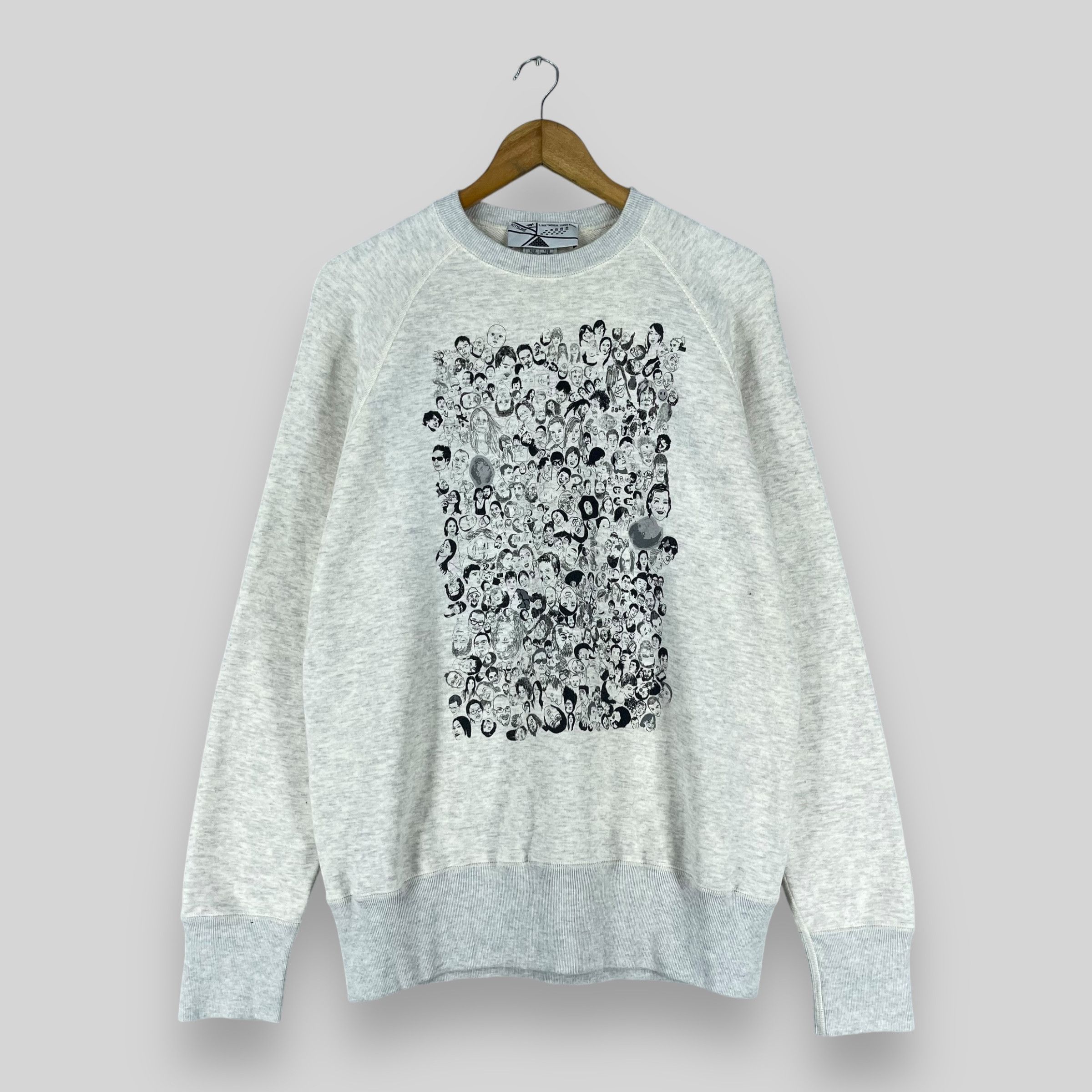Vintage KITSUNE JAPAN People Portrait Printed Sweatshirt