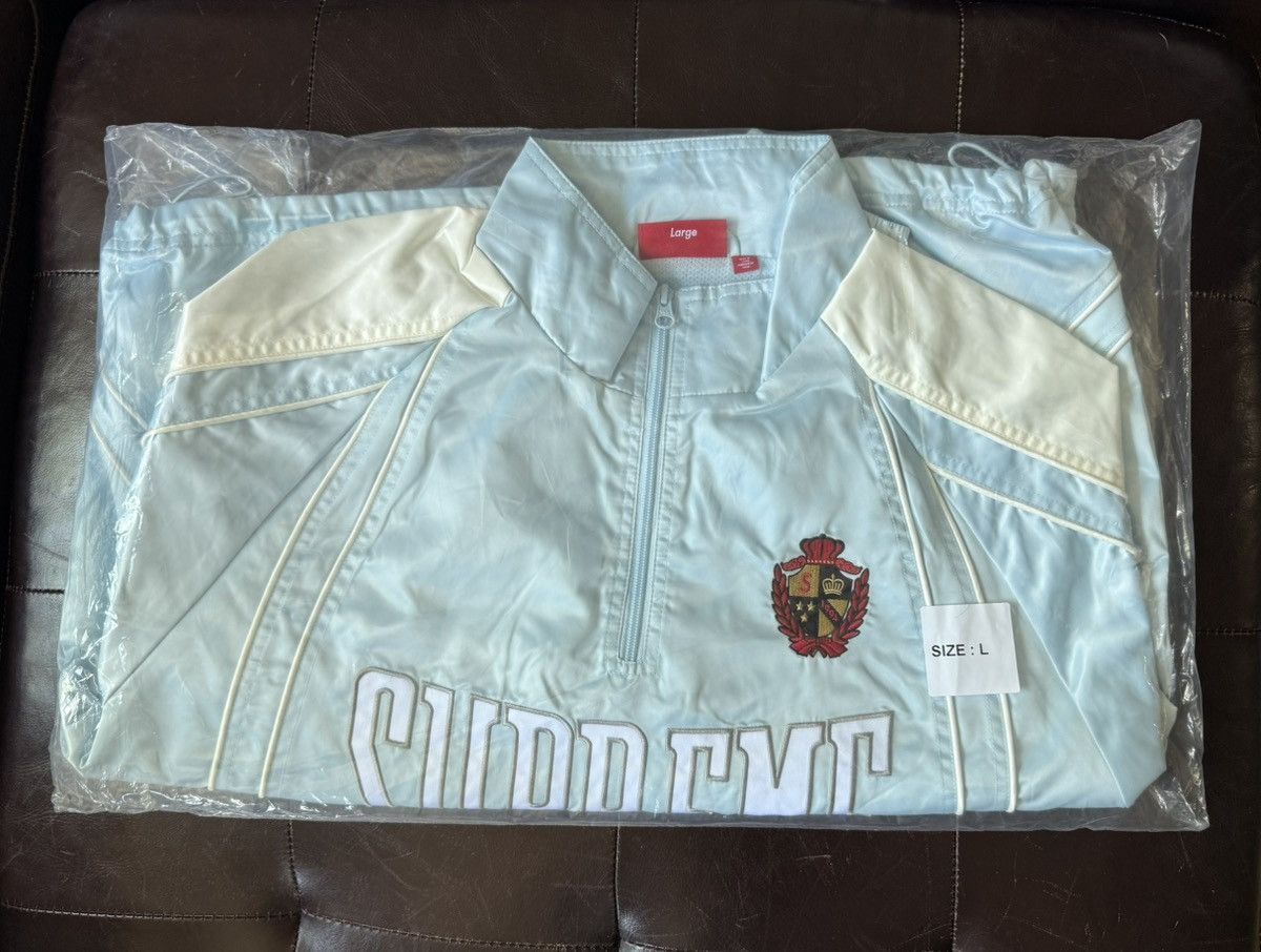 SUPREME SATIN PIPING PULLOVER TRACK JACKET Blue Large