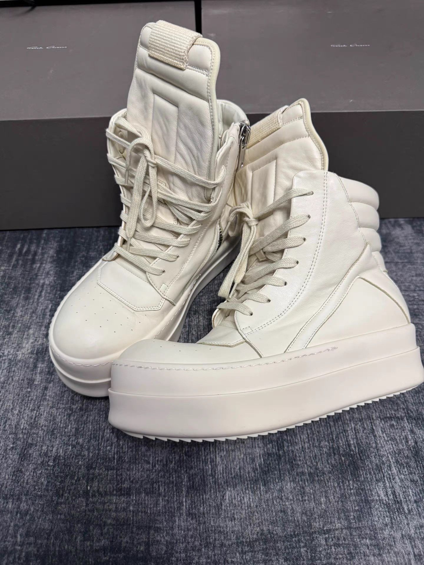 Rick Owens Rick Owens Mainline White Thick Sole Triangle Sneakers Size US 6 / EU 39 - 1 Thumbnail