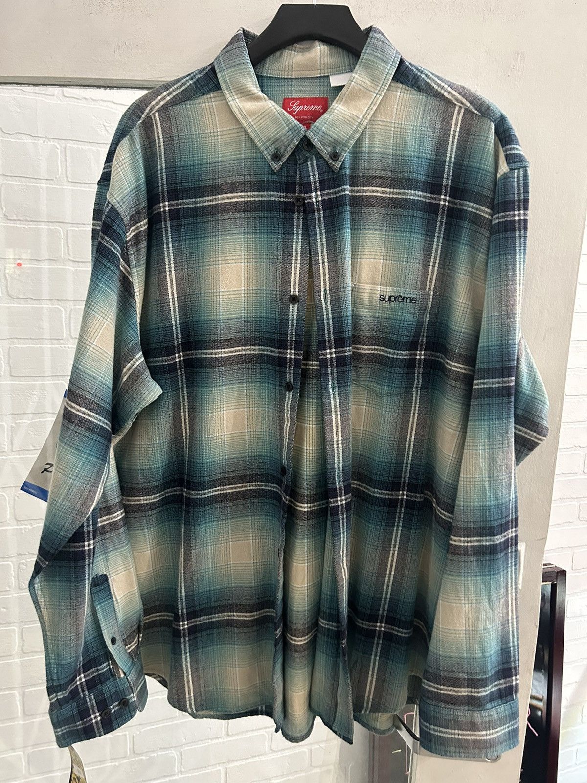 image of Supreme Cotton Blue Flannel, Men's (Size XL)