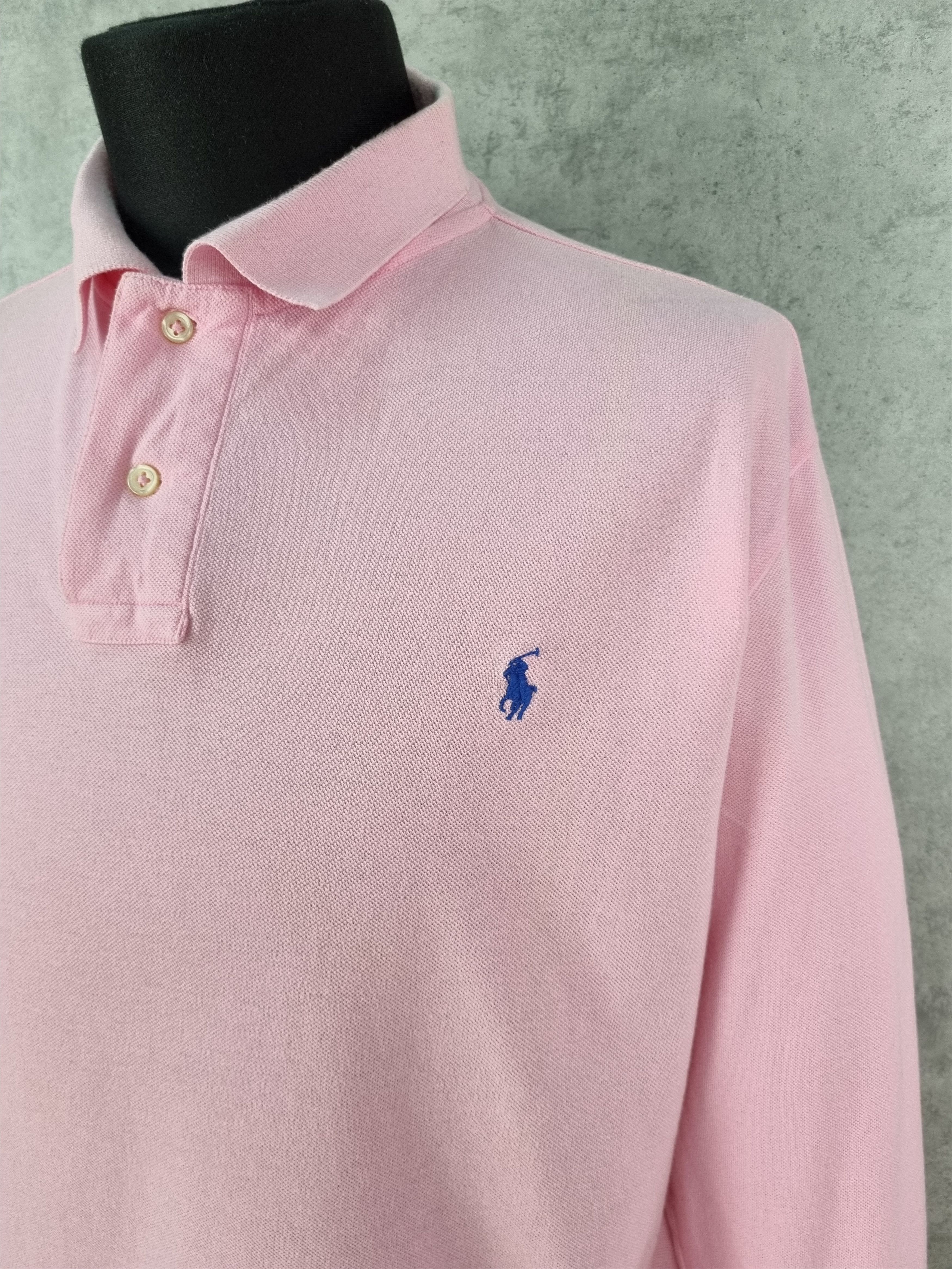 Polo Ralph Lauren × Vintage Polo Ralph Lauren Pink Attractive Long Sleeve Polo Size US XL / EU 56 / 4 - 2 Thumbnail
