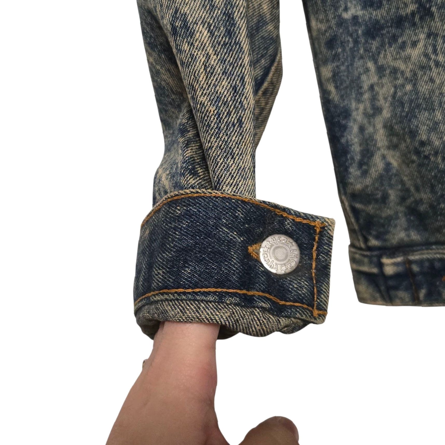 Vintage VINTAGE Rolling Rock Jean Jacket Mens Small Patch Embossed 80s Acid Wash Denim Bomber Jacket Blue Size US 29 - 7 Thumbnail