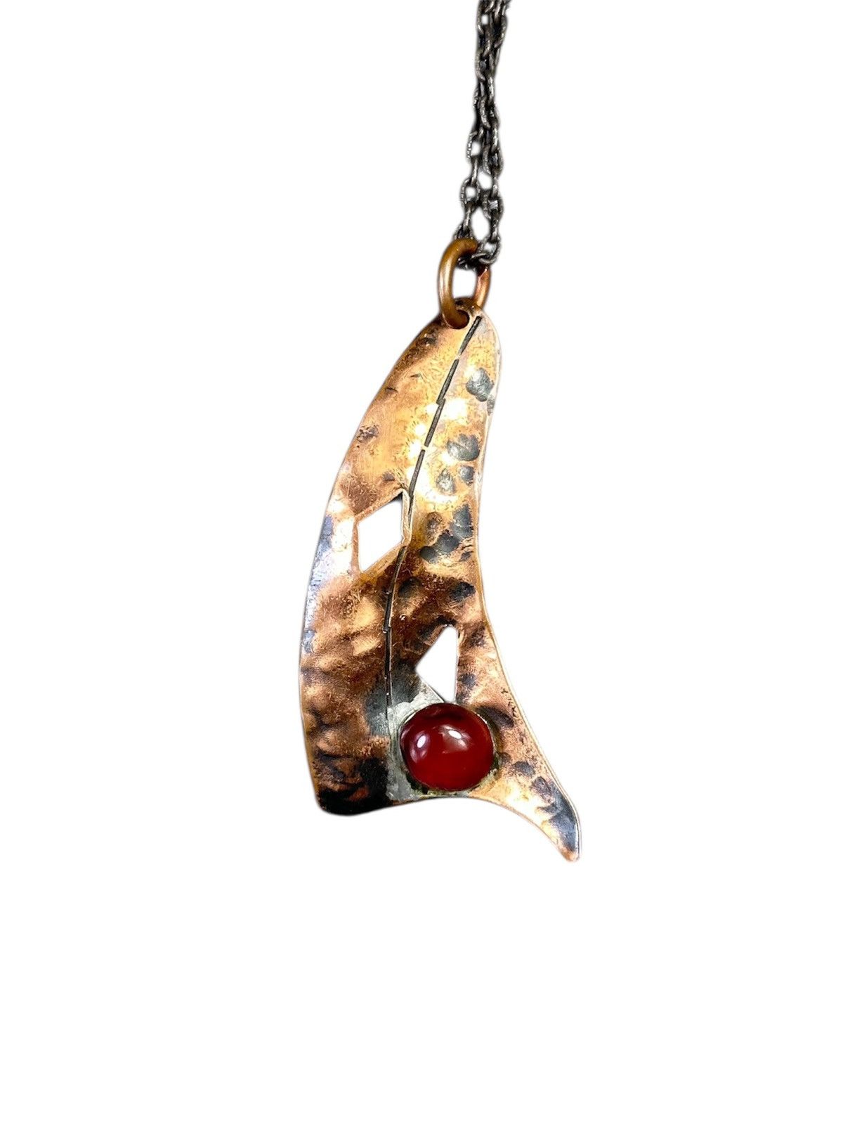 Vintage 90s JAPANESE MADE ORGANIC MODERNISM HAMMERED COPPER NECKLACE Size ONE SIZE - 1 Thumbnail